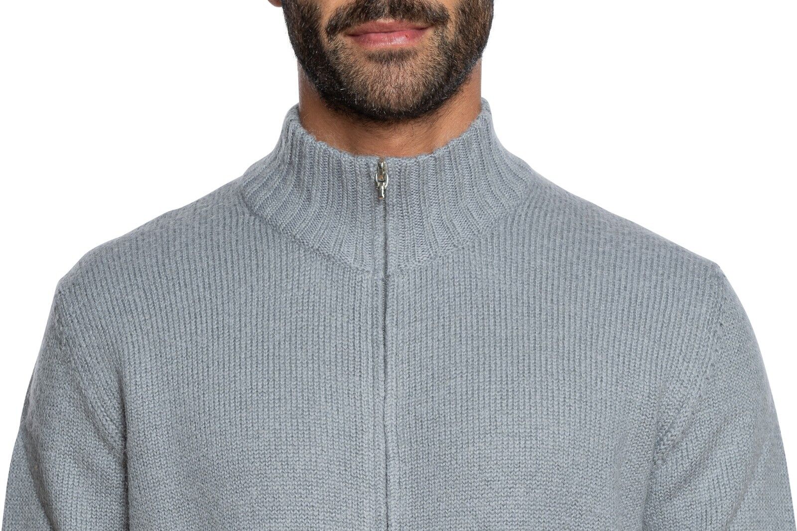 490$ DELLA CIANA CASHMERE Thick Sweater Cardigan Gray Wool / Mohair 40 US 50 EU