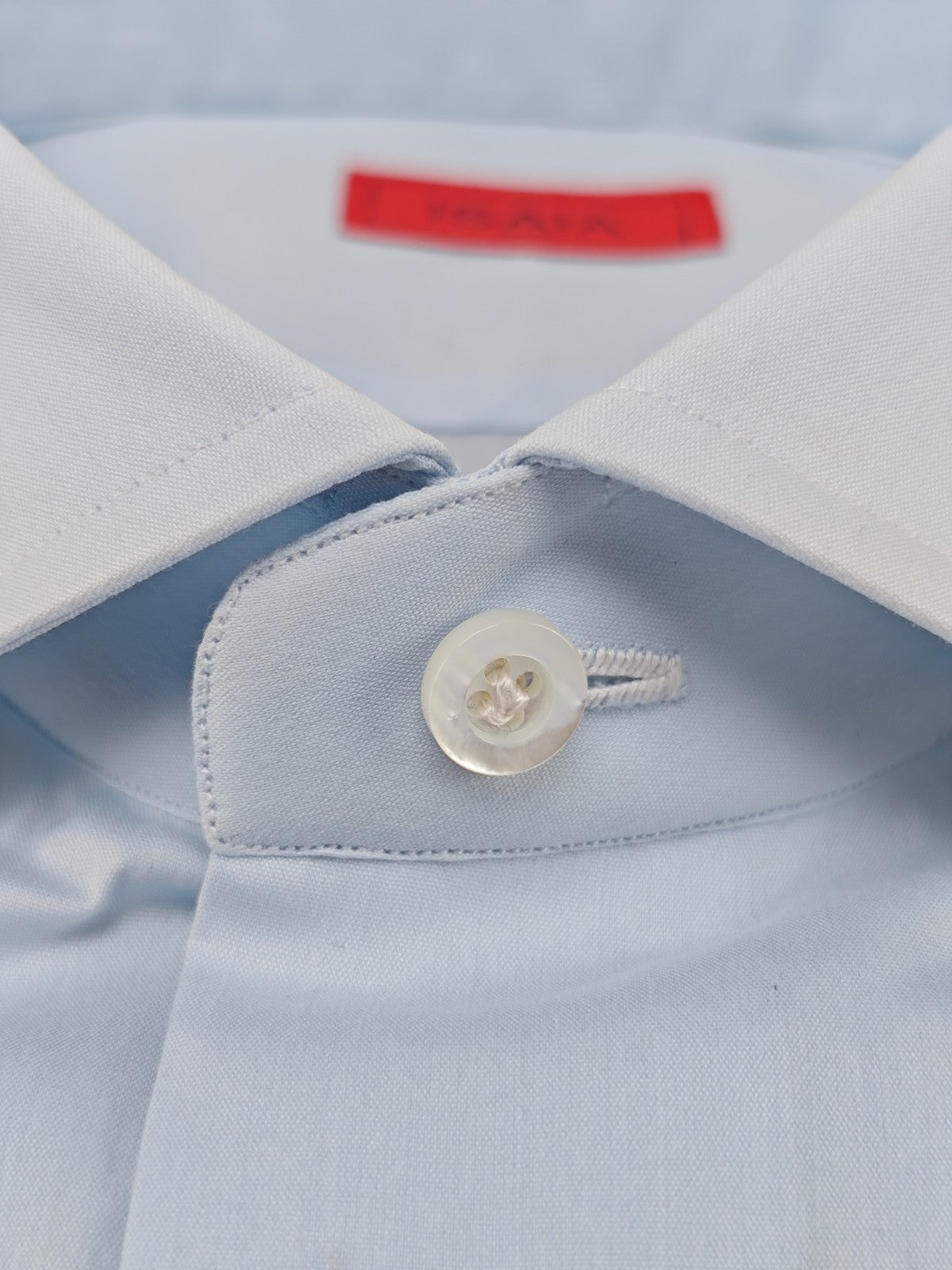 780$ ISAIA "Mix" Comfort Dress Shirt Light Blue Stretch Cotton 15.75 - 40