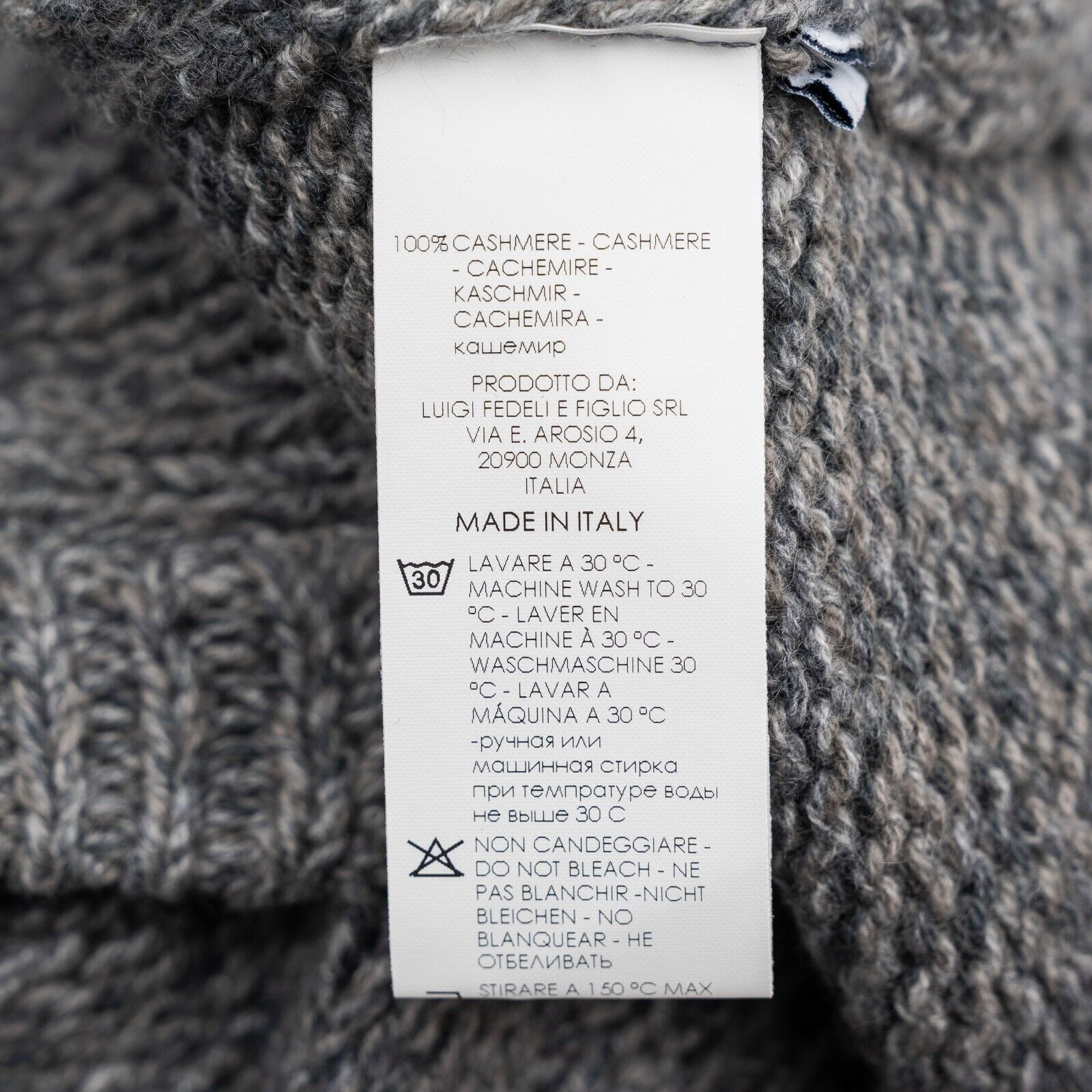 $2000 FEDELI "Favonio" Gray Cardigan Sweater Zip 100% Cashmere 40 US / 50 EU
