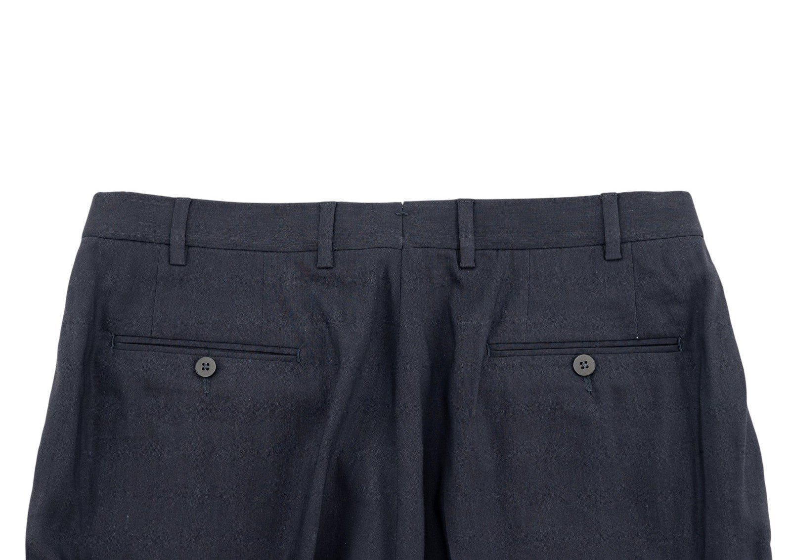 1650$ ISAIA NAPOLI Hand-Sewn Tapered Dress Pant Wool Linen Blue 36 US / 52 EU
