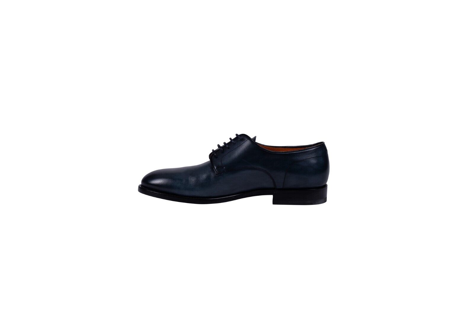 690$ SANTONI "Fatte a mano in Italia" Derby Business Shoes Blue Antiqued Leather