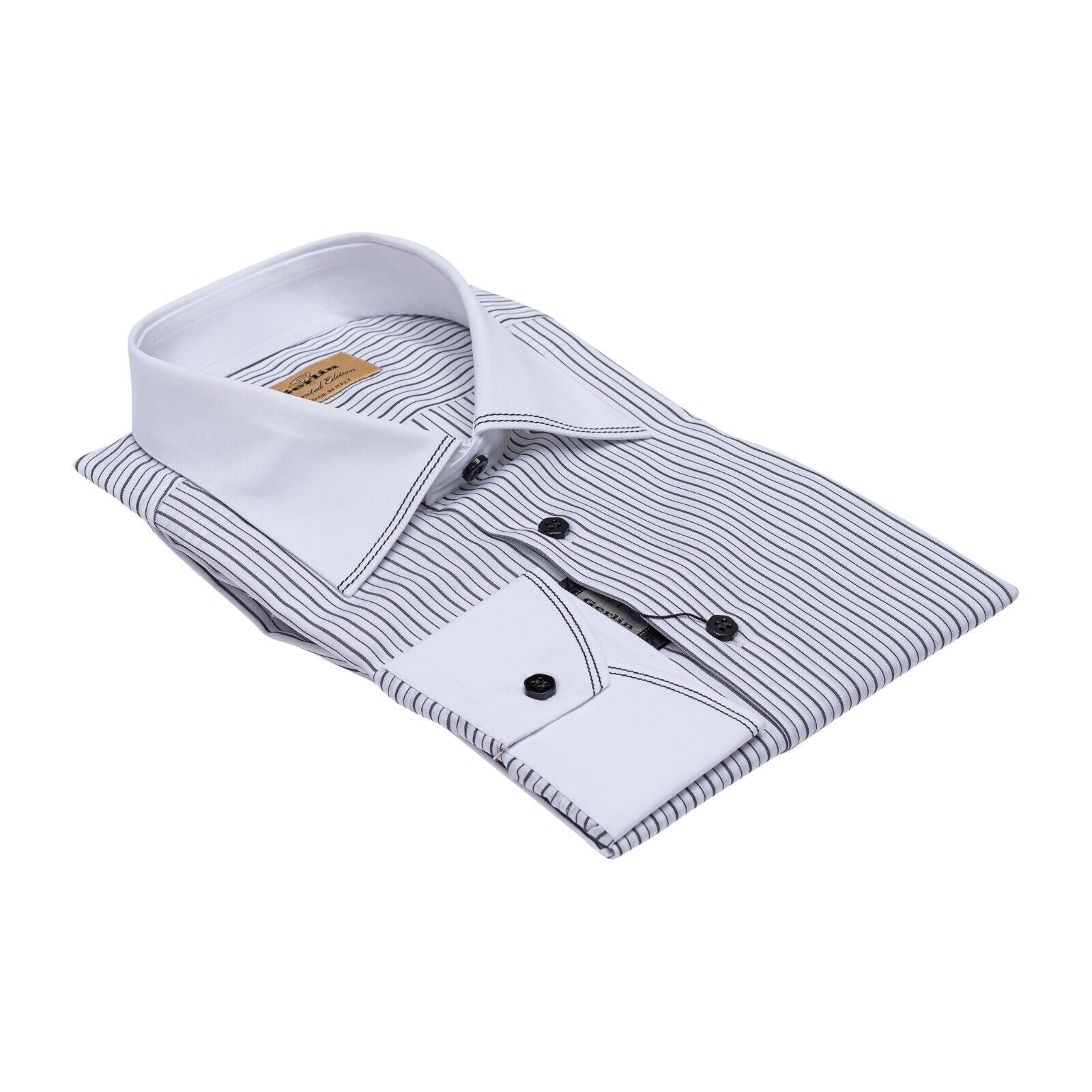 690$ LUXURY GERLIN Shirt White Striped T.MASON Cotton 16 - 41 1U ZILLI