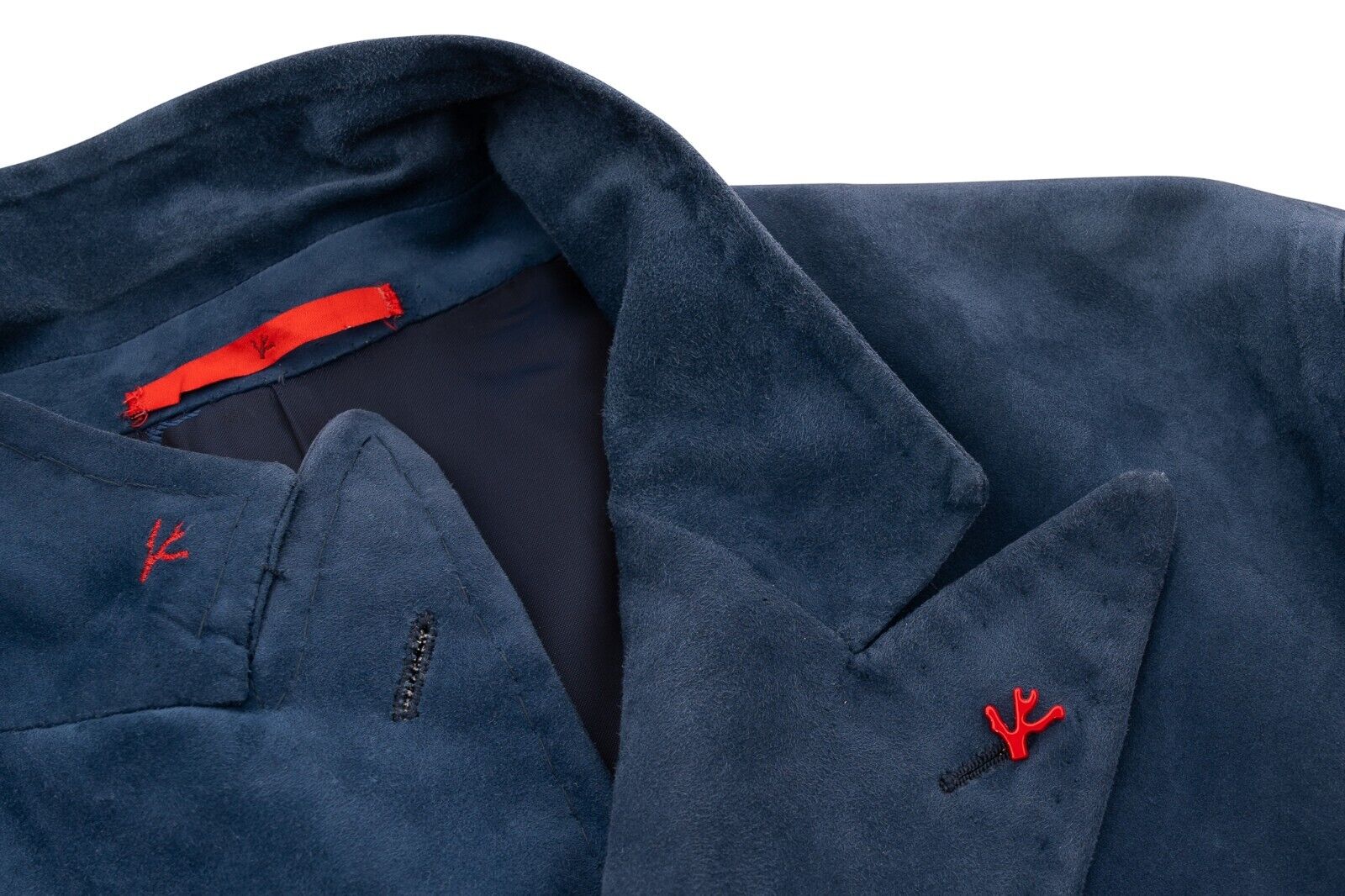 6800$ ISAIA NAPOLI Blue Double Breasted Jacket 100% Lambskin 42 US / 52 EU