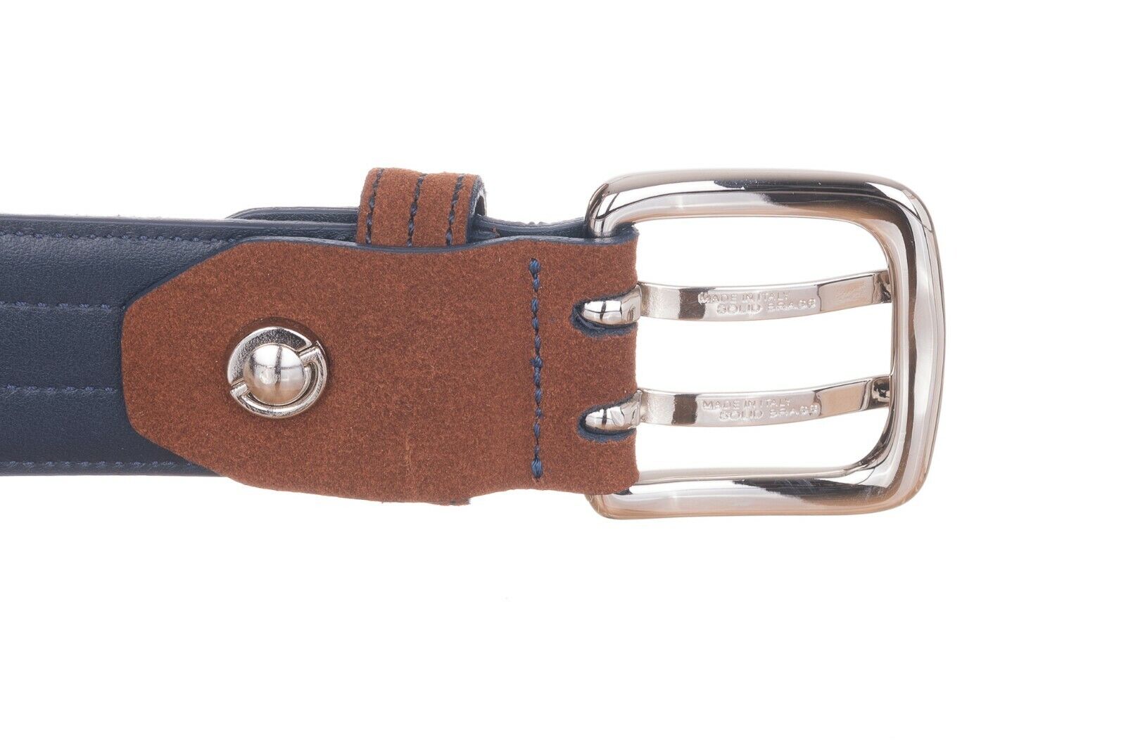 New ARALDI MILANO 1930 Brown Suede Leather Men Belt Handmade in Italy Sz 85 (S)