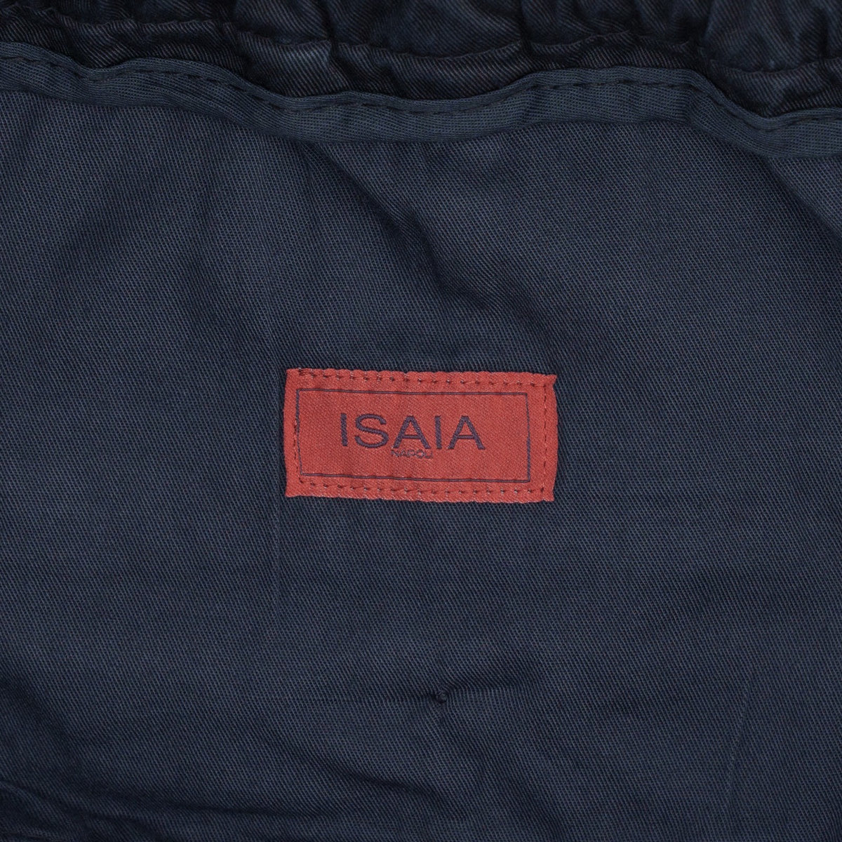 1050$ ISAIA NAPOLI Dark Blue Drawstring Pant Cotton Tapered Fit 34 US / 50 IT