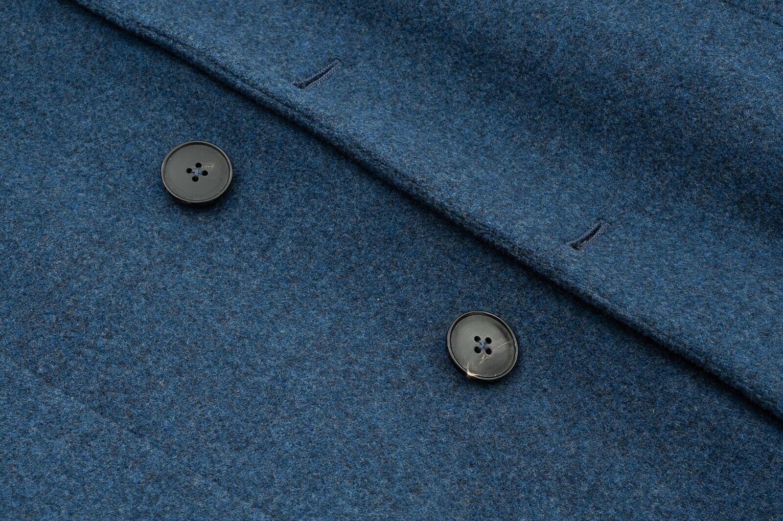 $1600 EIDOS by ISAIA NAPOLI Blue Coat Flannel Wool / Cashmere 38 US / 48 EU Slim