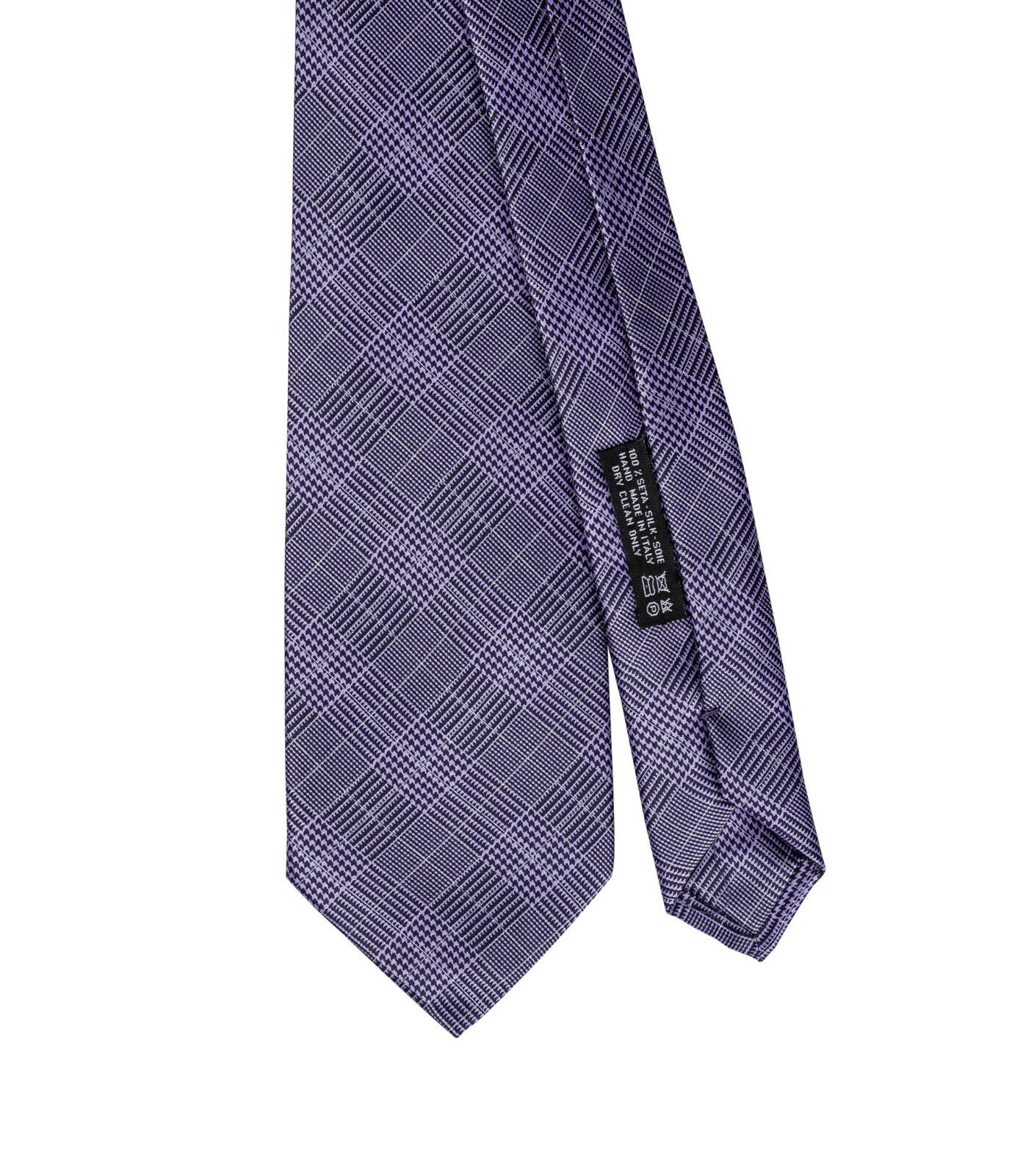 $220 ITALO FERRETTI x GERLIN Tie Check Dark Violet Hand Made in Italy BIJAN