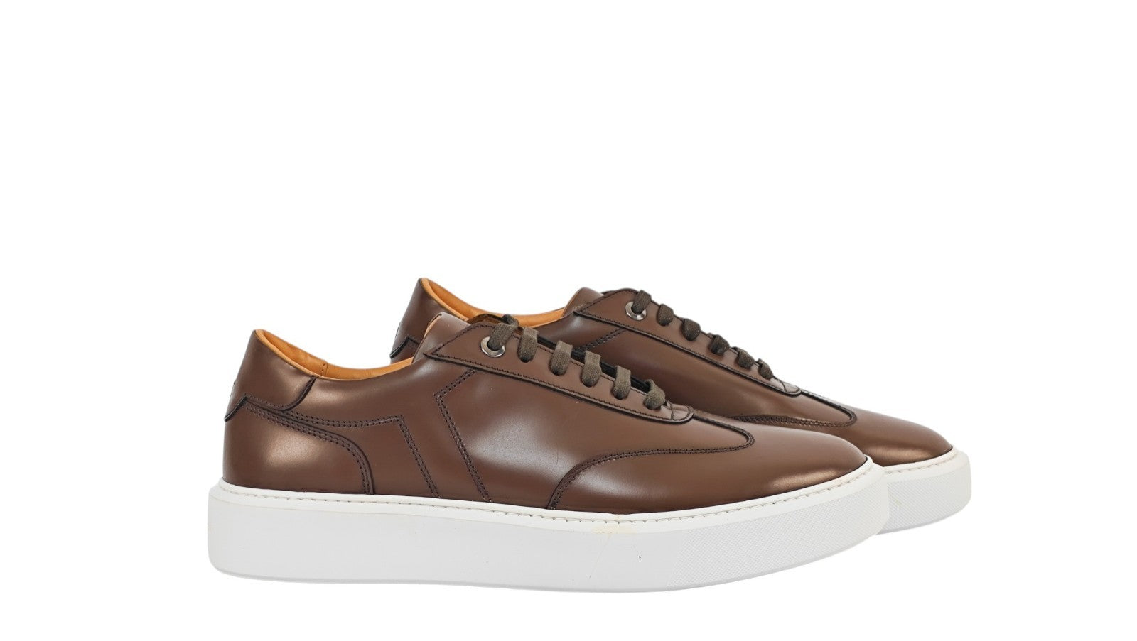 950$ TESTONI "Paestum" Brown Sneaker Burnishe Calf + Suede 10 UK 11 US 44 IT