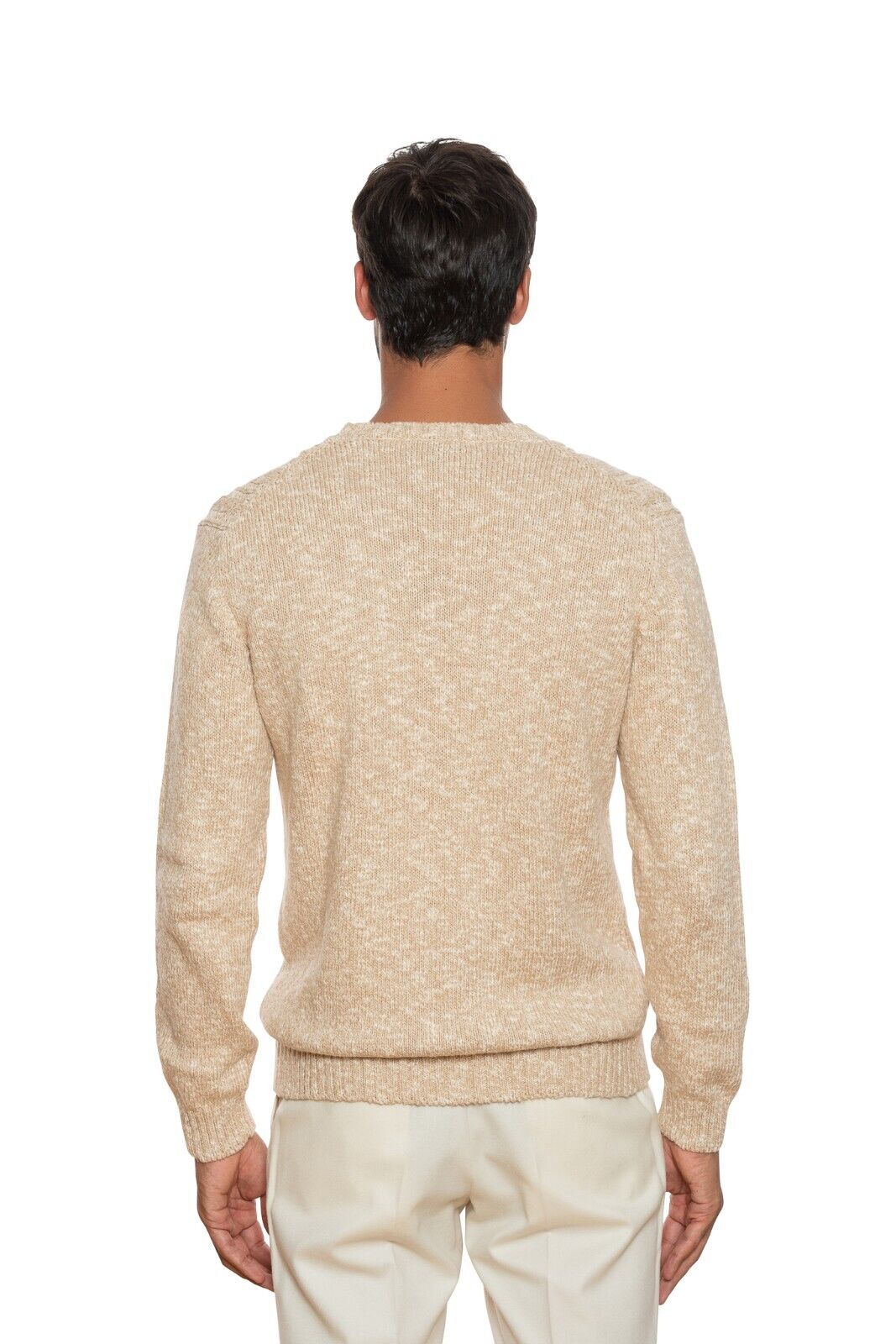 390$ DELLA CIANA CASHMERE Sweater Cable Knit Beige Thick Cotton 40 US / 50 EU