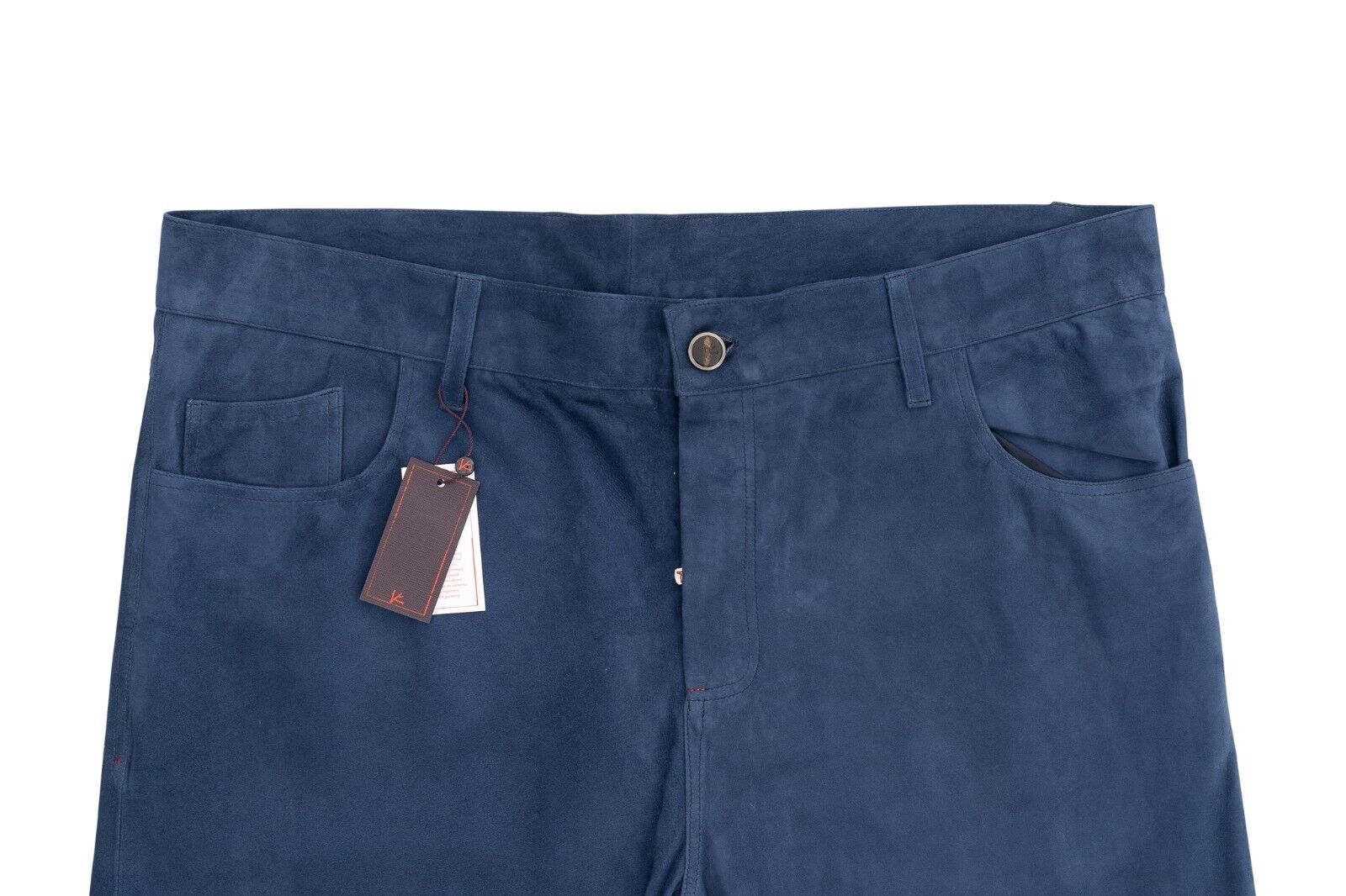 1800$ ISAIA NAPOLI Blue 5 Pockets Trousers Pant Extra Soft Lambskin
