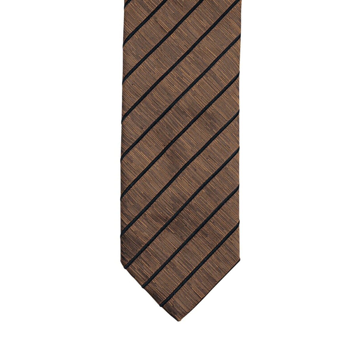 $290 ITALO FERRETTI Tie Striped Brown 100% Silk COMO Handmade in Italy ZILLI