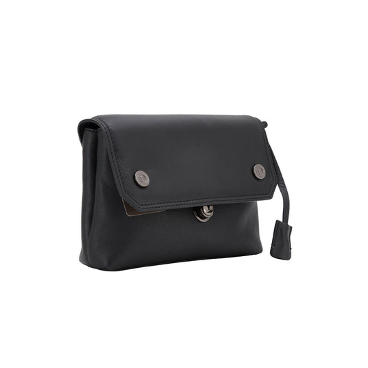 $390 Testoni Bologna Black Easy Calf Hand Clutch Bag Padlock with Keys