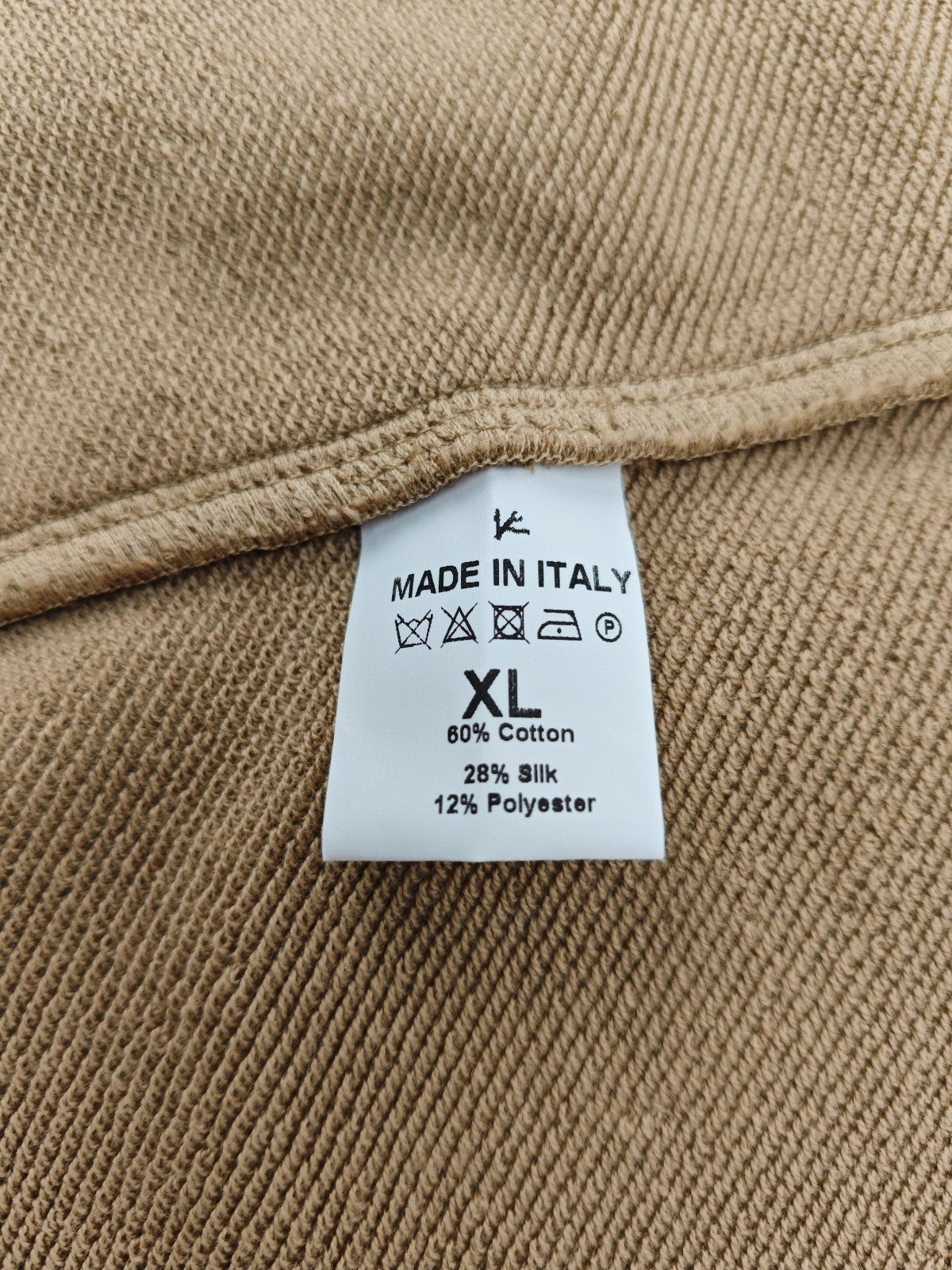 $2400 ISAIA NAPOLI Beige Zip Tracksuit Jogging Jersey Cotton - Silk Size XL