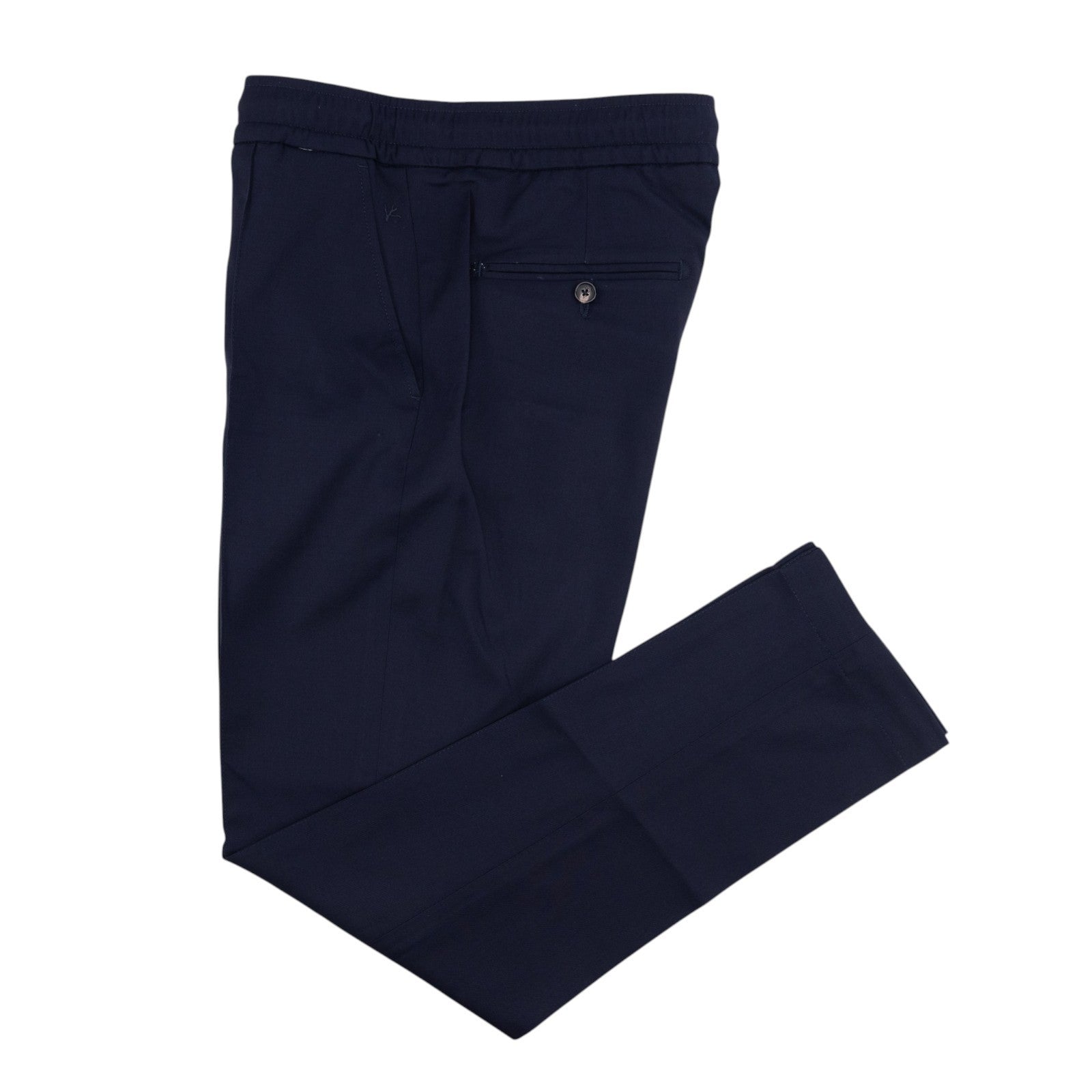 1350$ ISAIA NAPOLI Blue Navy Sartorial Drawstring Pant Wool Slim Tapered Fit