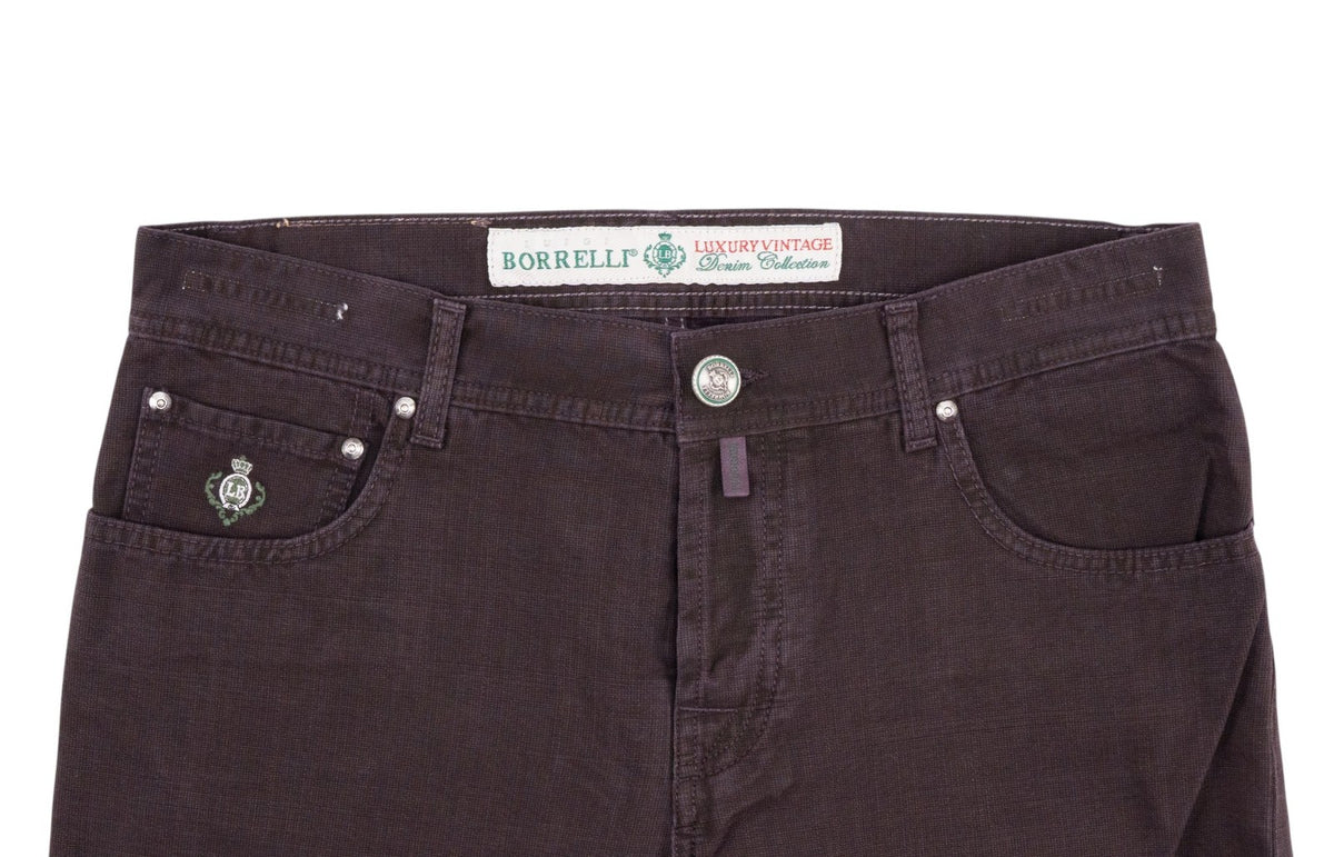 415$ LUIGI BORRELLI NAPOLI 5 Pockets Plum Denim Jeans Cotton 34 US / 50 EU