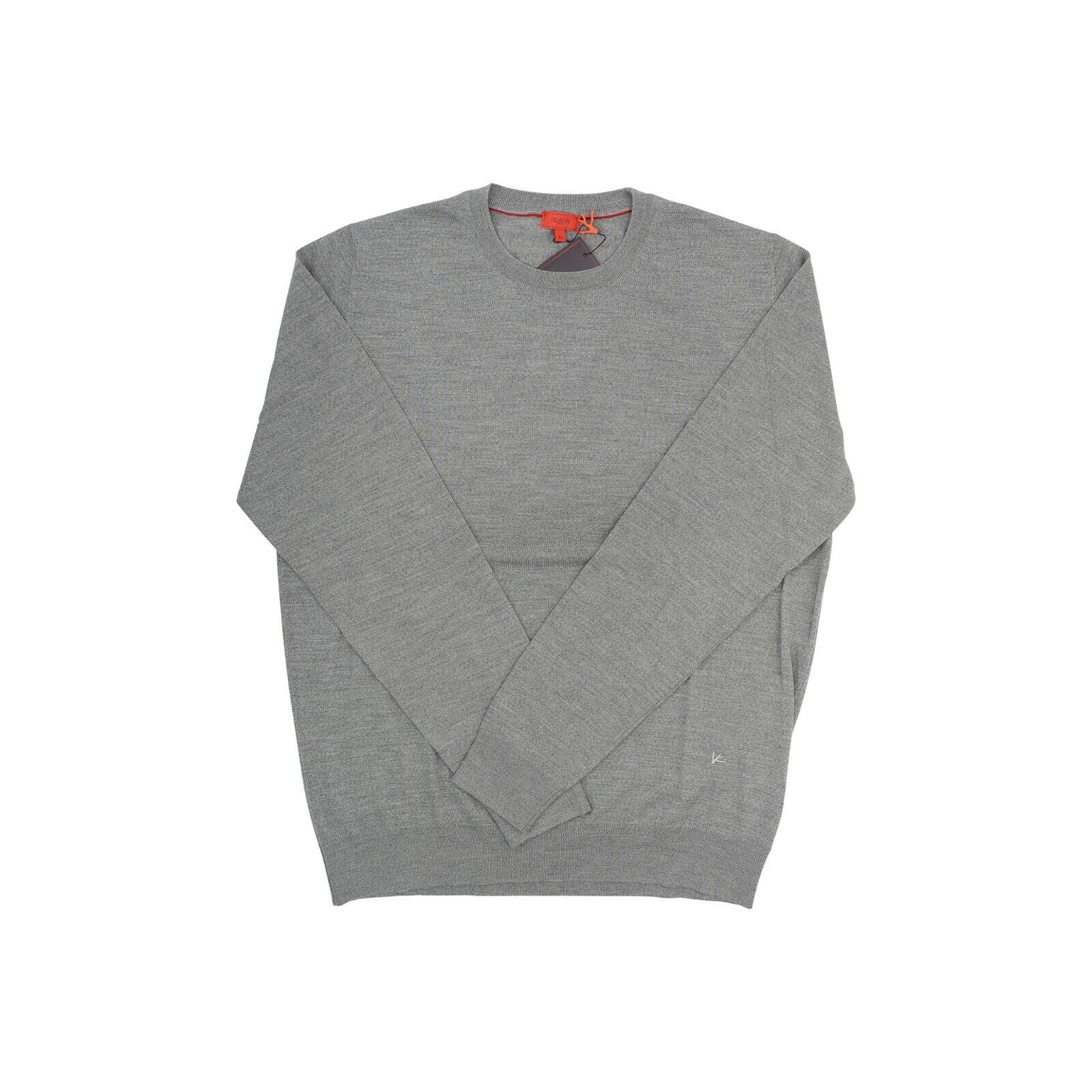 1200$ ISAIA NAPOLI Gray Sweater Crewneck Merinos Wool Extrafine Size XL
