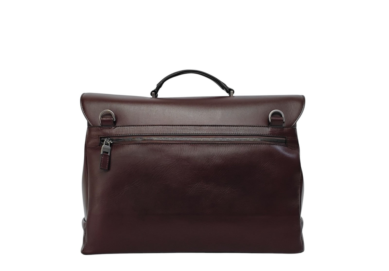 1240$ PINEIDER FIRENZE "Metro Smooth" Calf Briefcase Work Doctor Bag Burgundy
