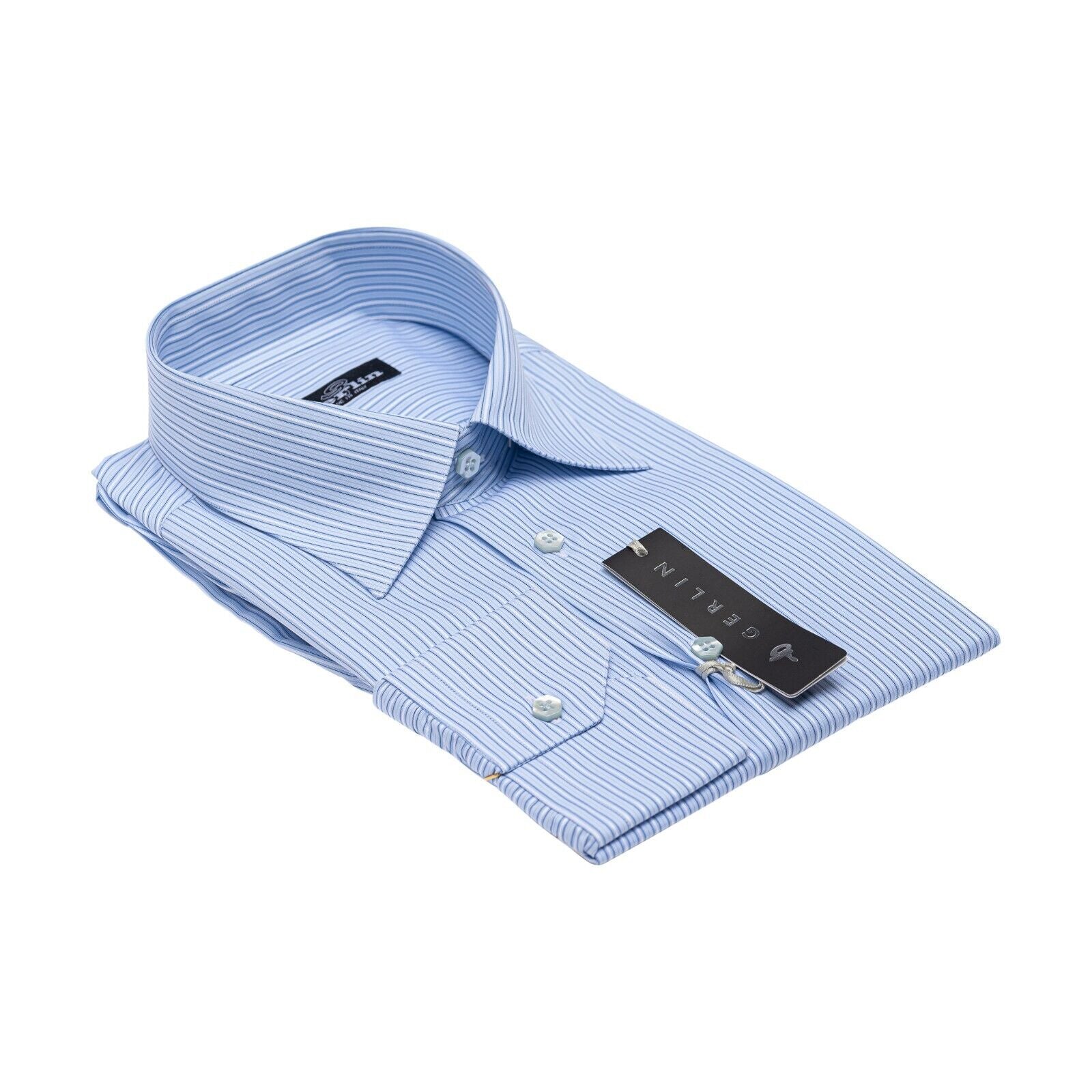 690$ LUXURY GERLIN Shirt Blue ALUMO Jacquard Cotton 16 - 41  2I BIJAN