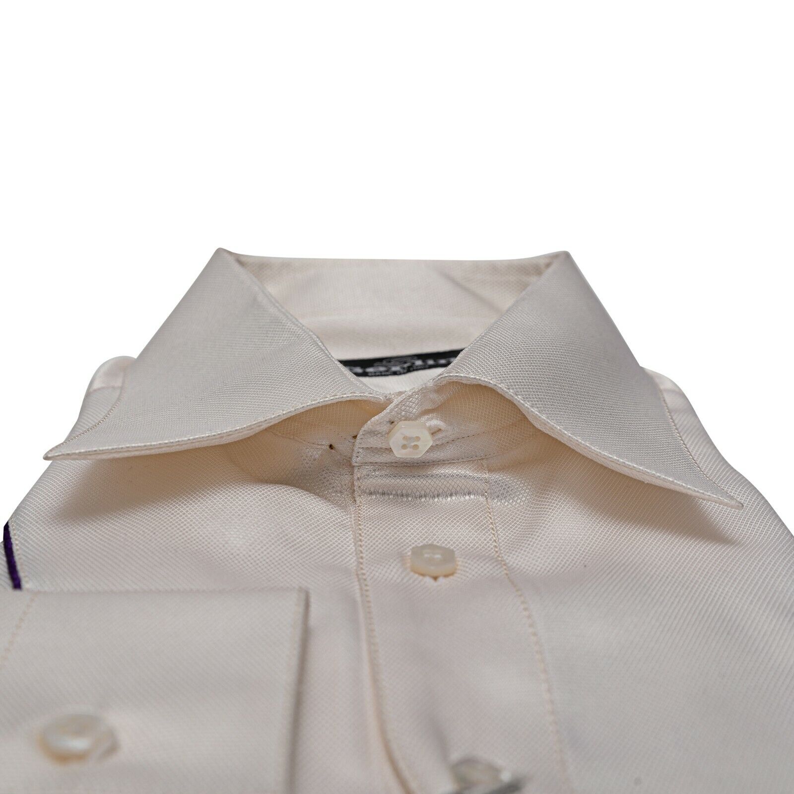 LUXURY 1400$ GERLIN Shirt Solid White 100% Satin Silk 16-41 BIJAN