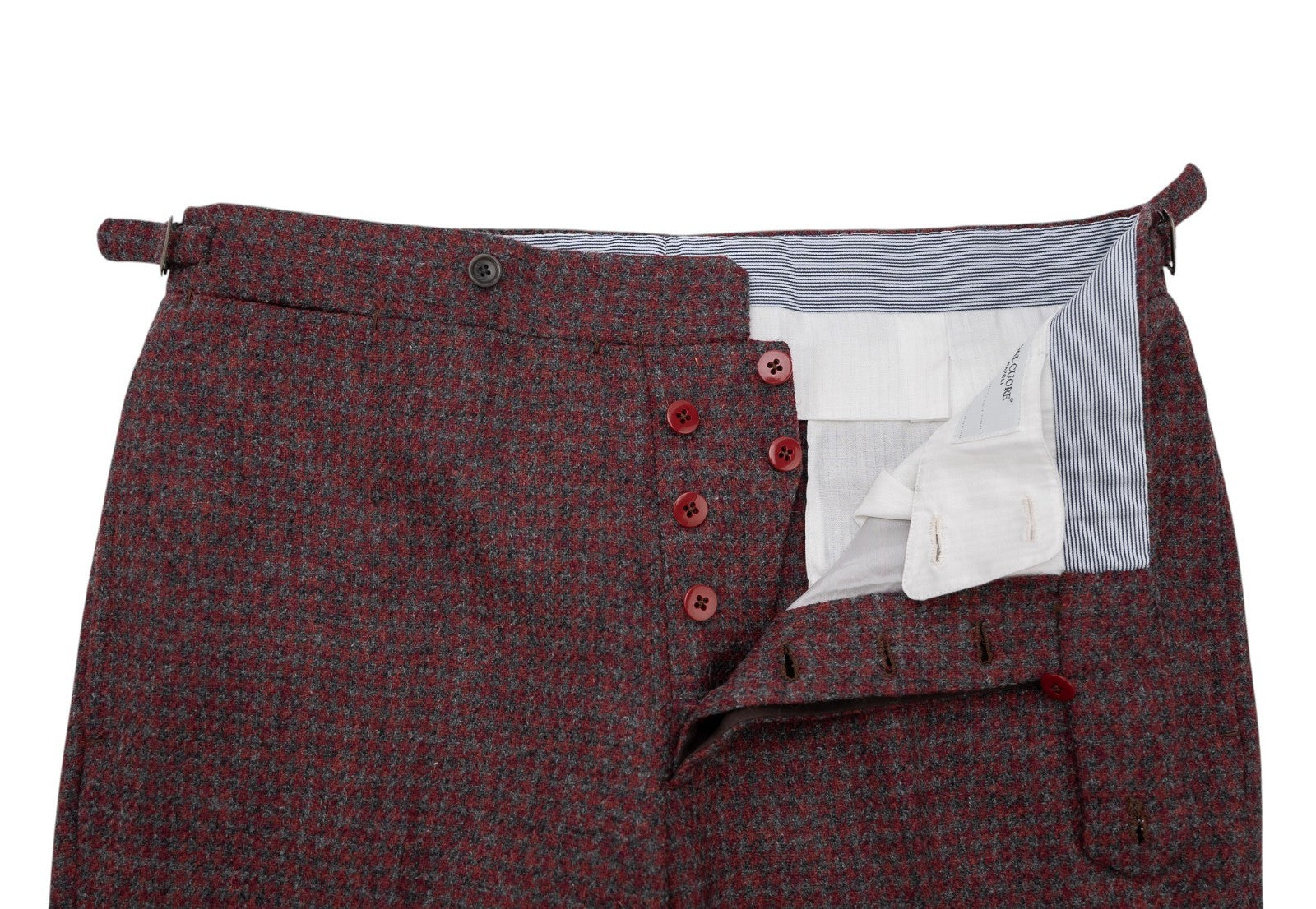 Sartoria DALCUORE NAPOLI Total Hand-Sewn Suit Burgundy Flannel Wool 40 US 50 EU