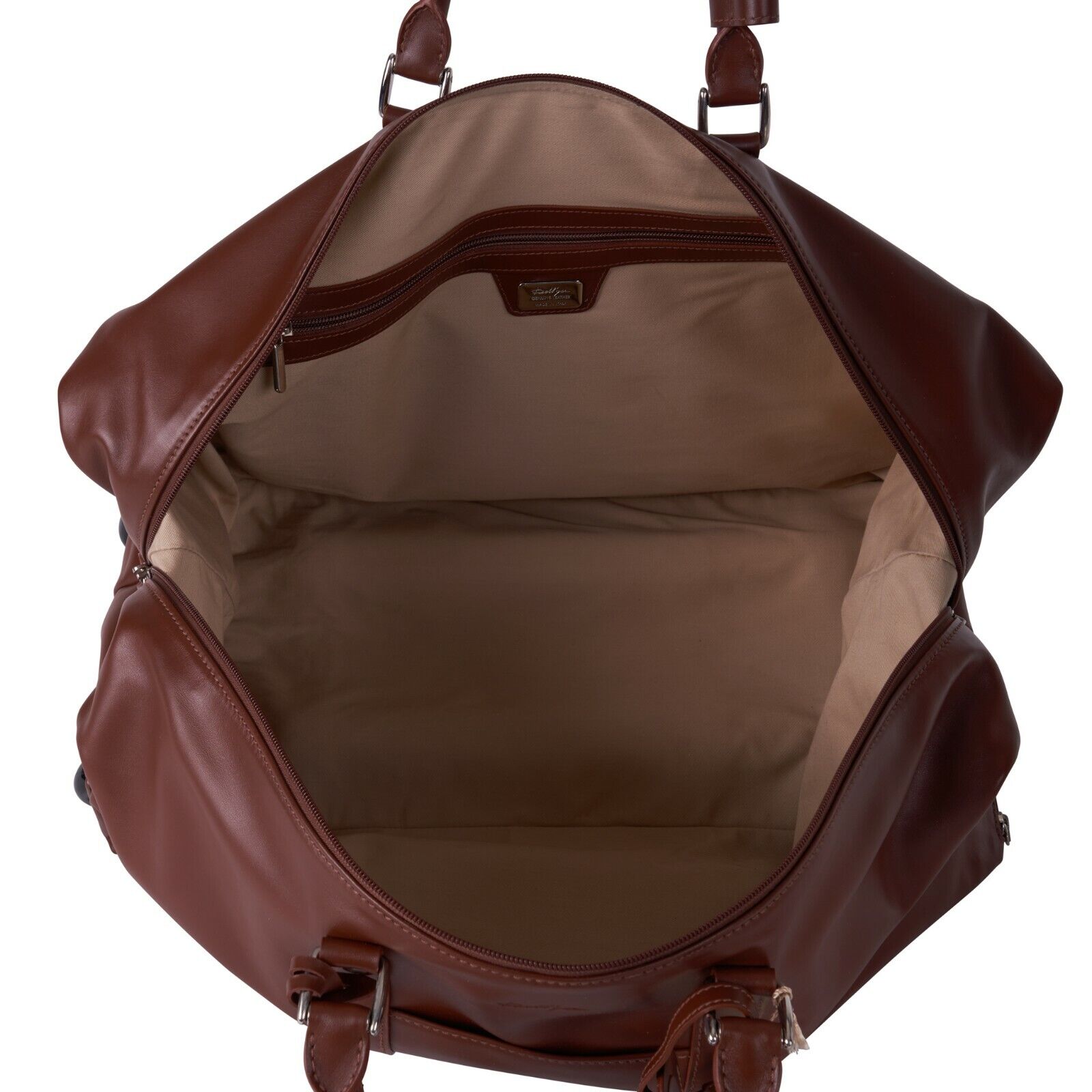 $2600 LUXURY DELL'GA MILANO Full Grain Leather Wheeled Travel Trolley Duffle Bag
