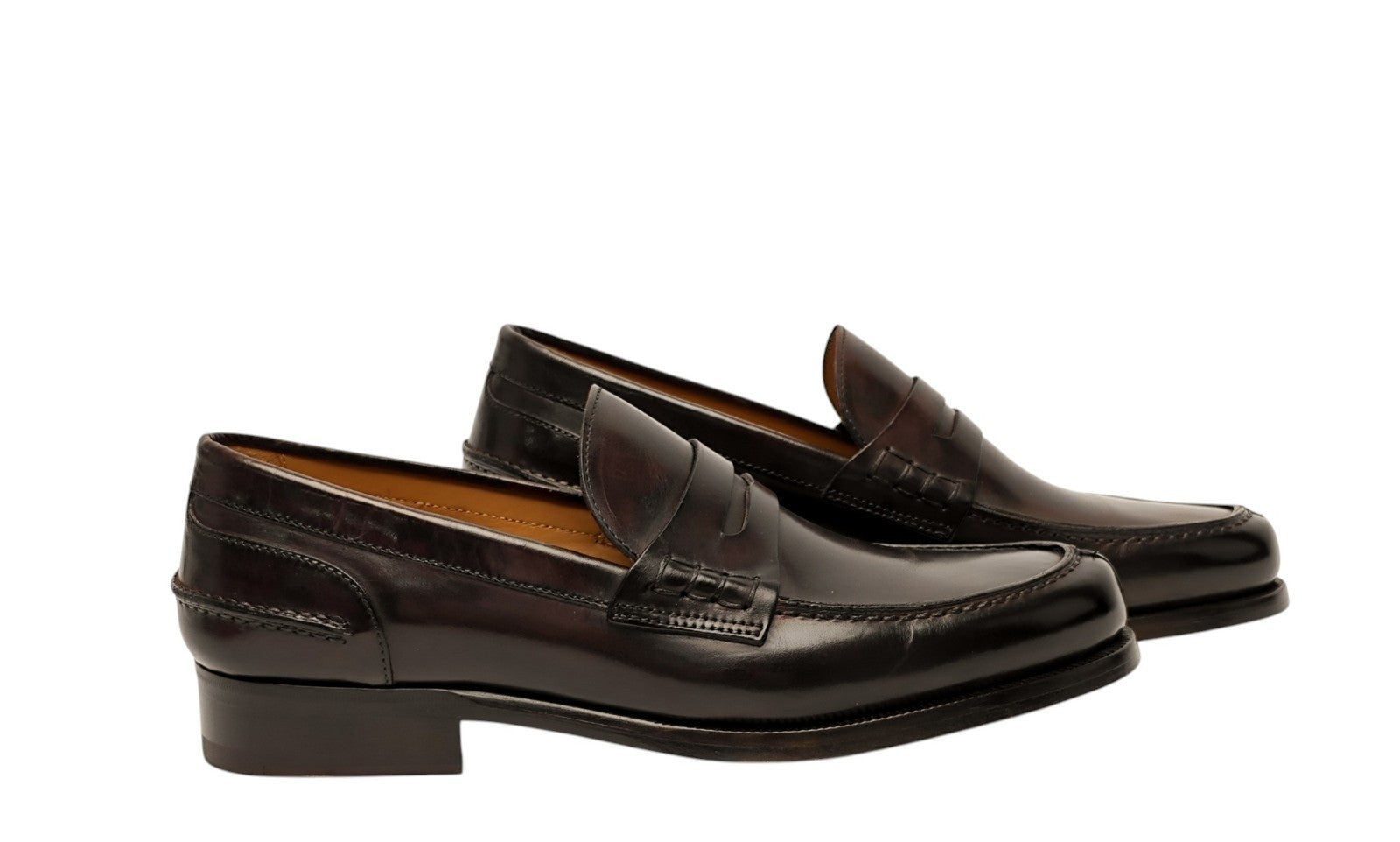 1200$ TESTONI "Trento" Loafer Shoes Antique Lux Calf Cigar Brown 7 UK 8 US 41 IT