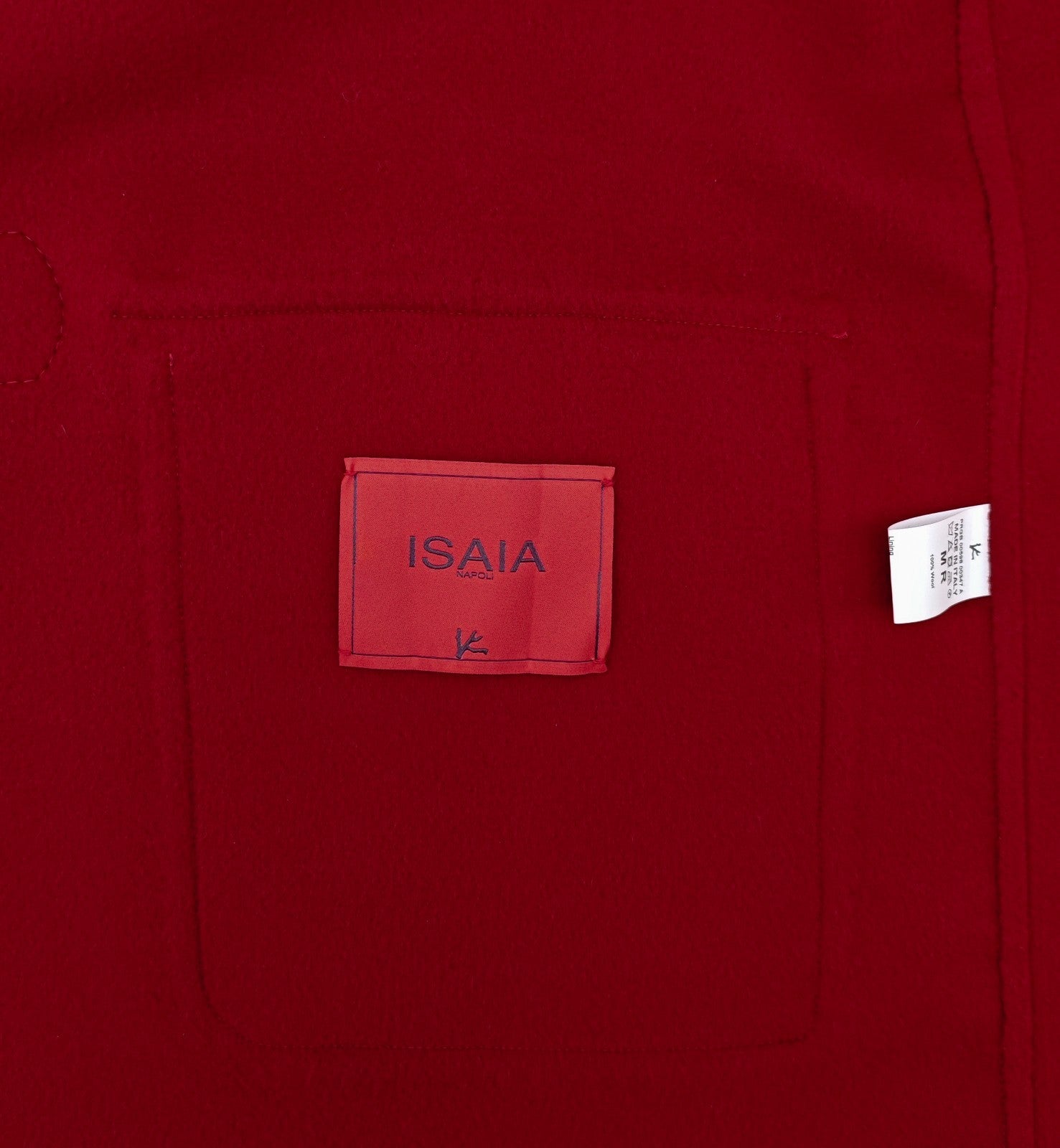 6750$ ISAIA NAPOLI Red Hooded Montgomery Overcoat Wool Size M