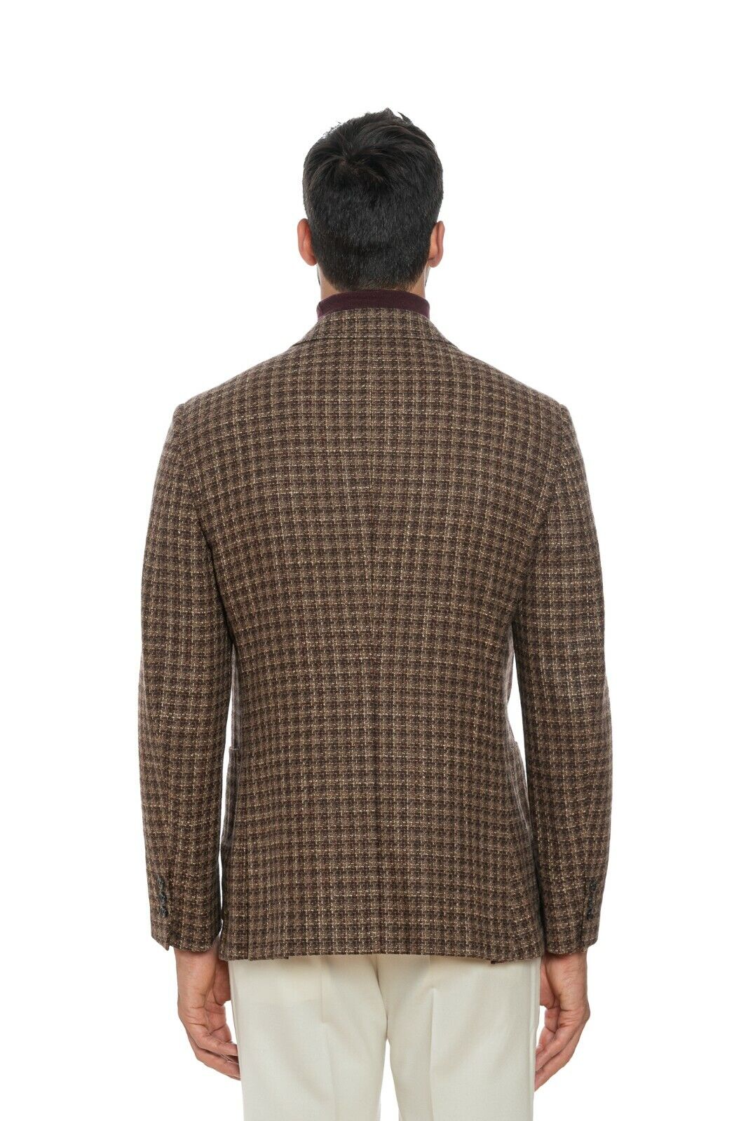 2150$ BELVEST Brown Sartorial Jacket Checks Wool / Silk / Cashmere Drop 7 Reg