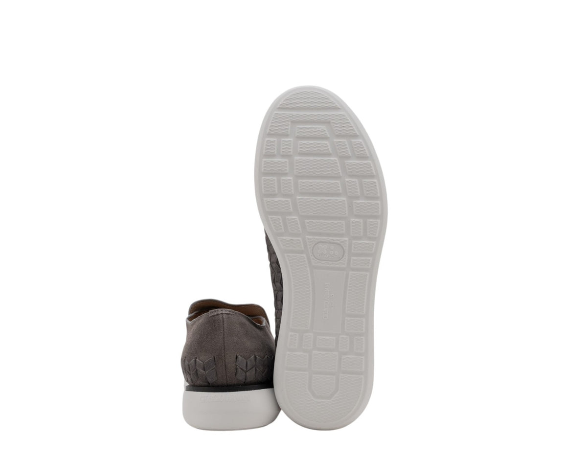 1050$ GIORGIO ARMANI Sneaker Shoes Slip-On Gray Woven Suede 6 UK / 7 US / 40 IT