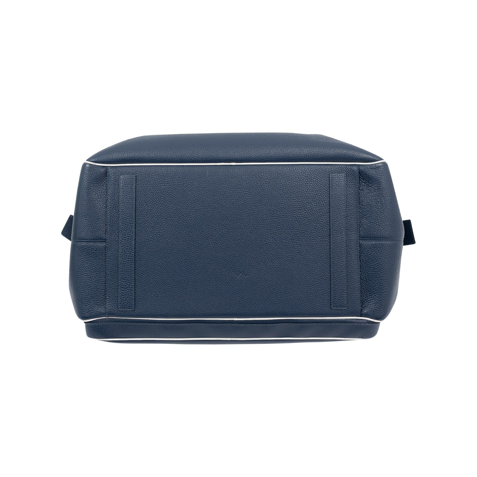 $2600 ISAIA NAPOLI "Logo" Blue Leather Large Duffle Bag Travel Weekender