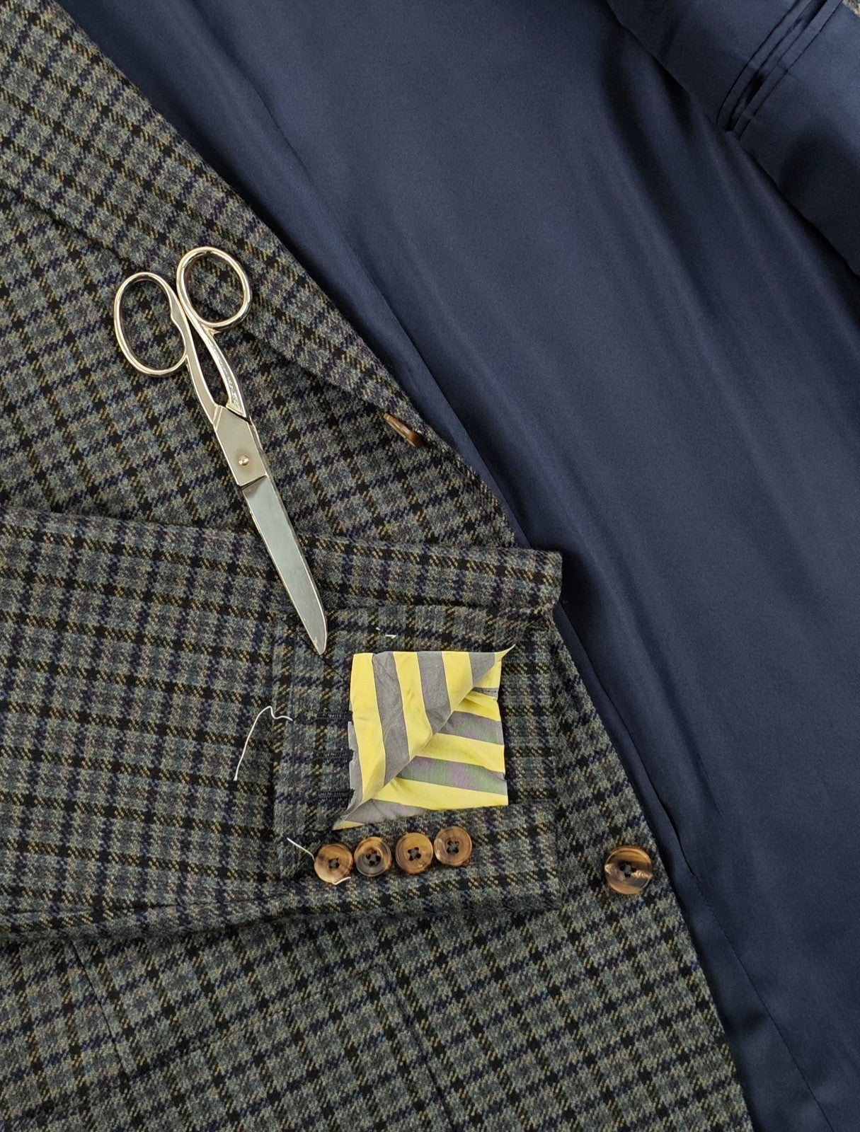 $1670 RUBINACCI NAPOLI Green Blue Checks Jacket Sport Coat Wool 44 US / 54 EU