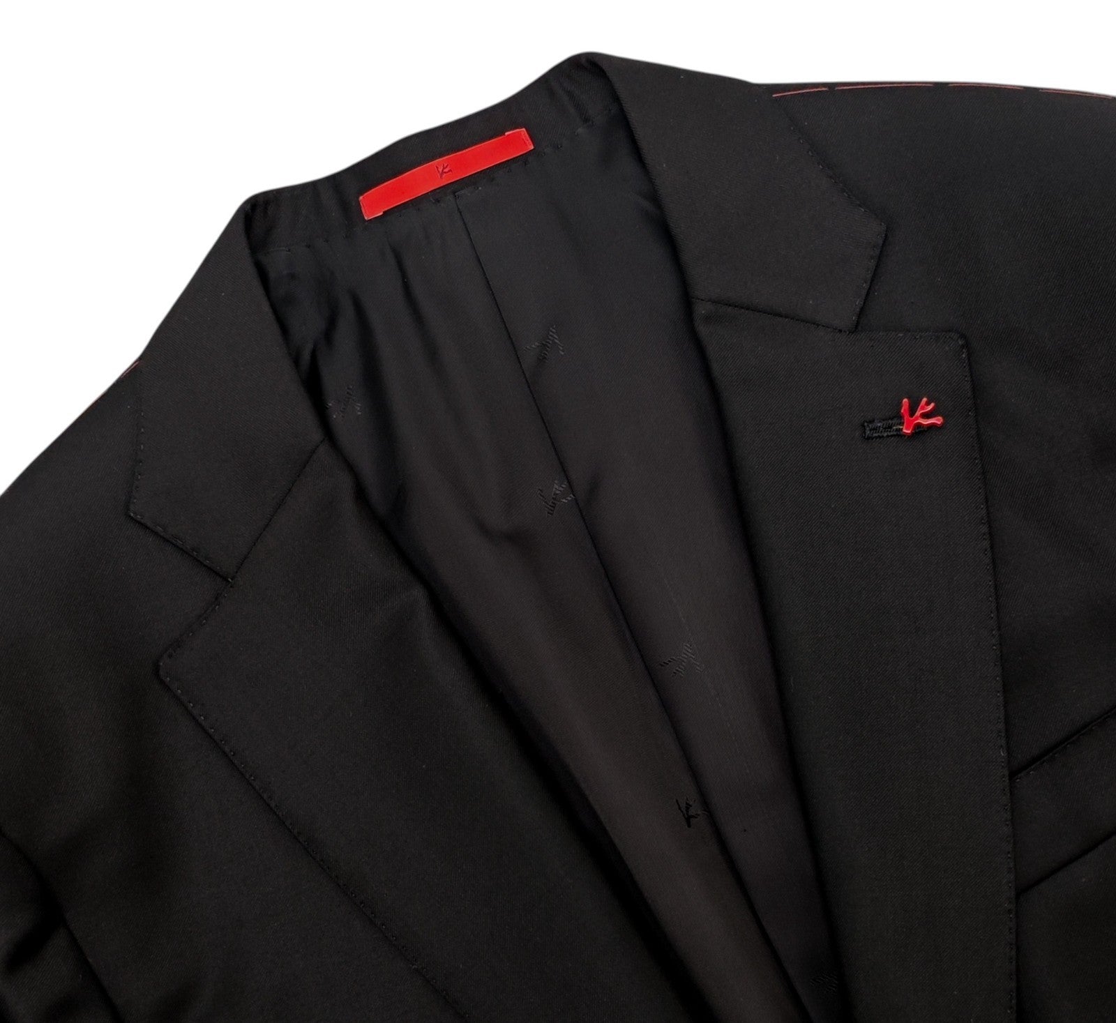 $7120 ISAIA "Sanita" Aquaspider Suit Black Fine Wool 44 US / 54 EU 8L