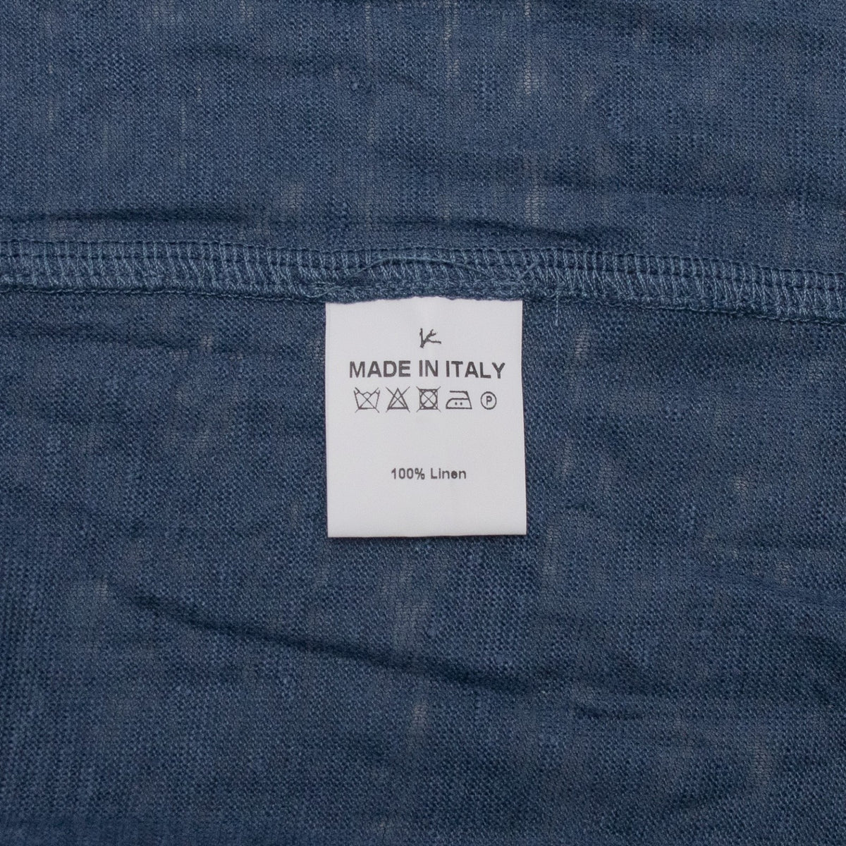 850$ ISAIA NAPOLI Dark Blue T-Shirt Short Sleeve 100% Linen - Made in Italy