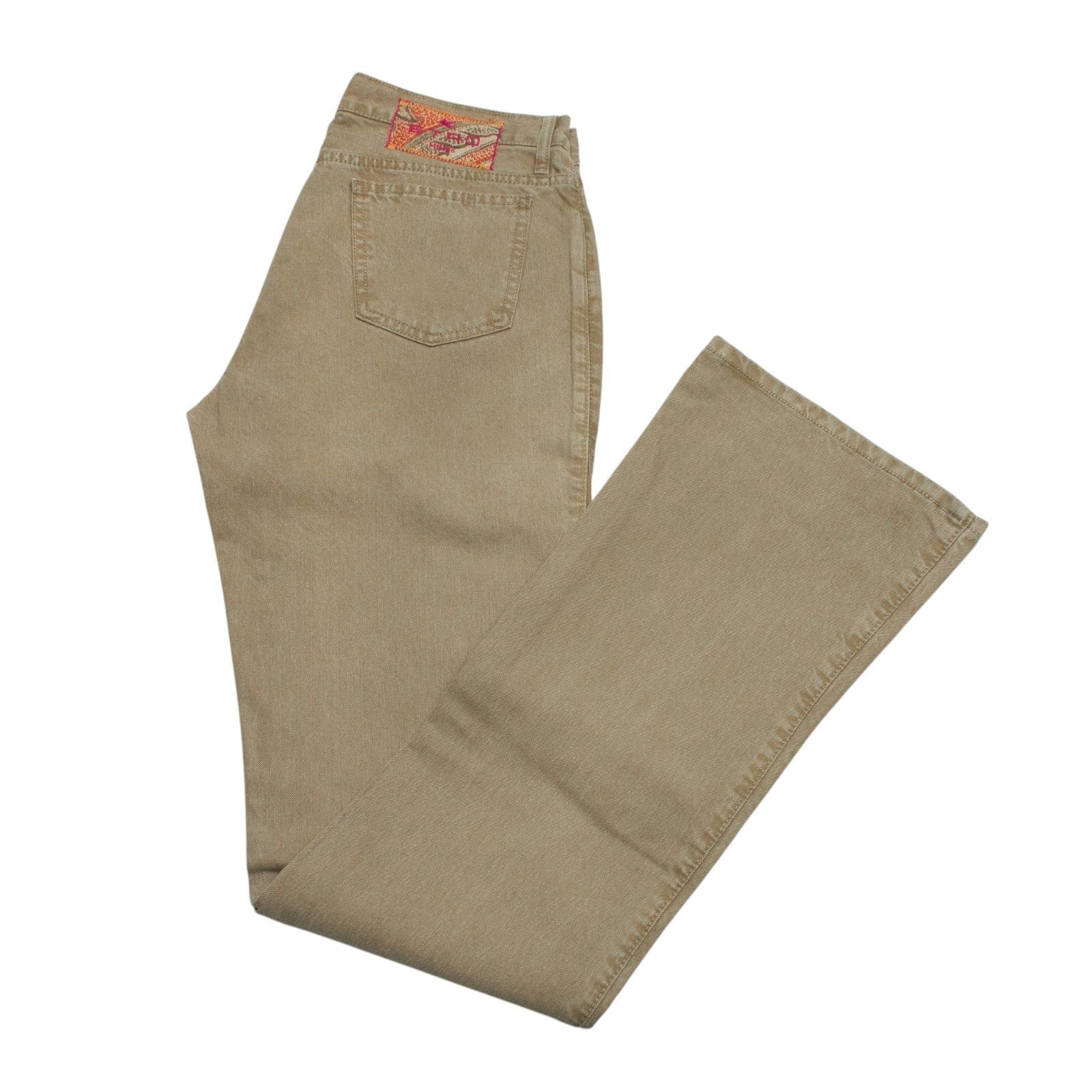 850$ ETRO MILANO Pant Jeans Beige Cotton Denim Bootcut - Made in Italy