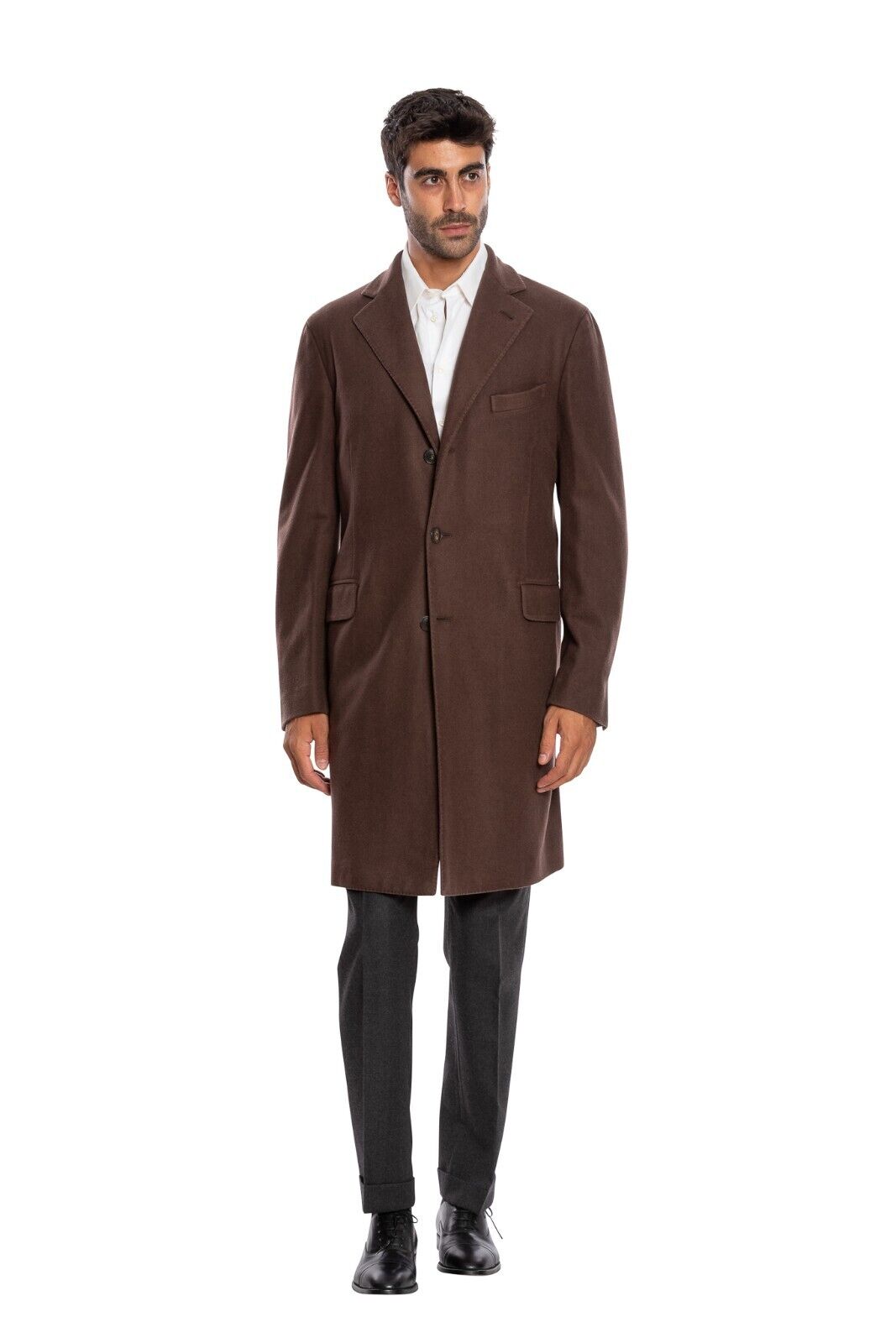 $1950 BOGLIOLI MILANO Dark Rust Long Coat K.Jacket Virgin Wool 38 US / 48 EU