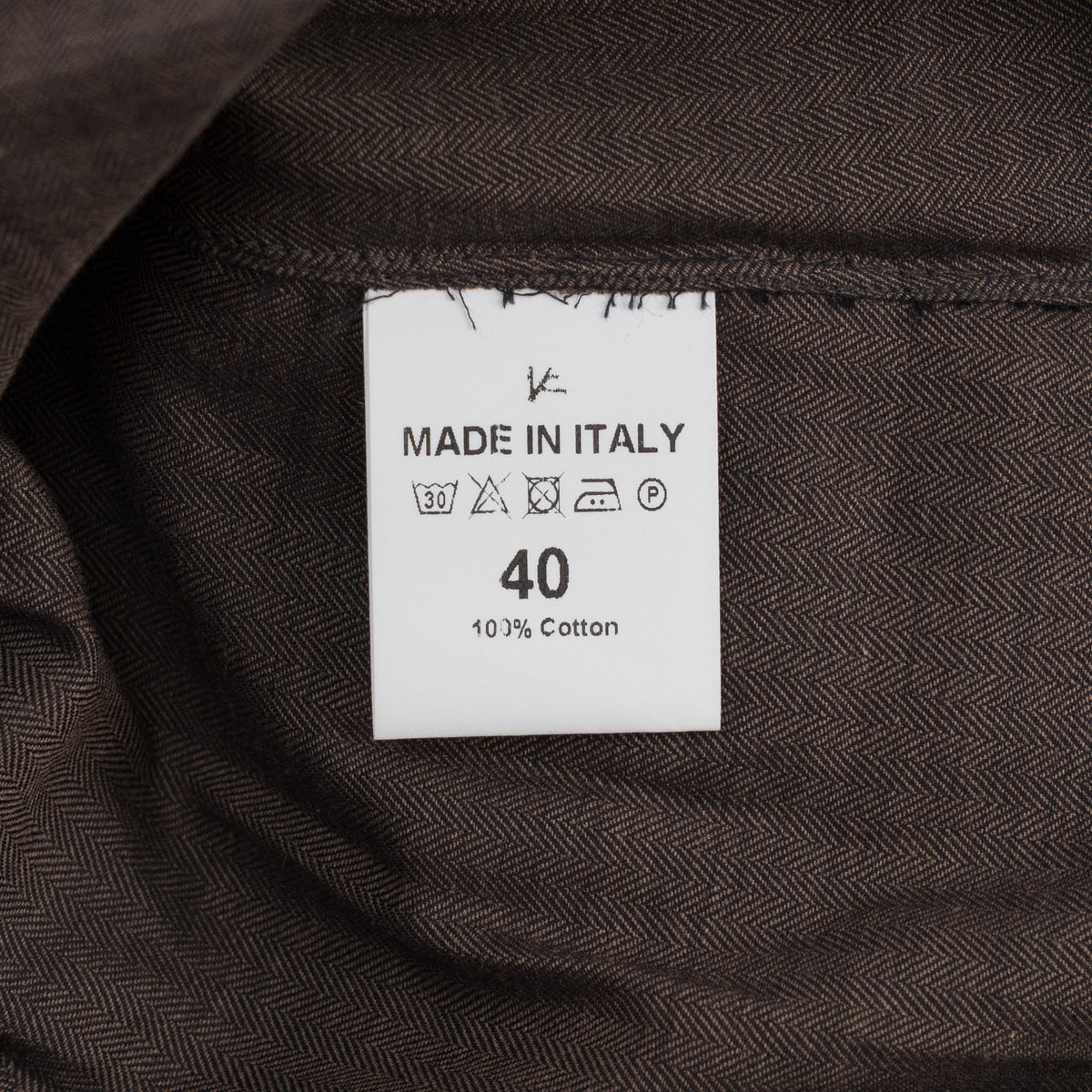 780$ ISAIA "Mix" Hand-Sewn Dress Shirt Brown Cotton 15.75 - 40