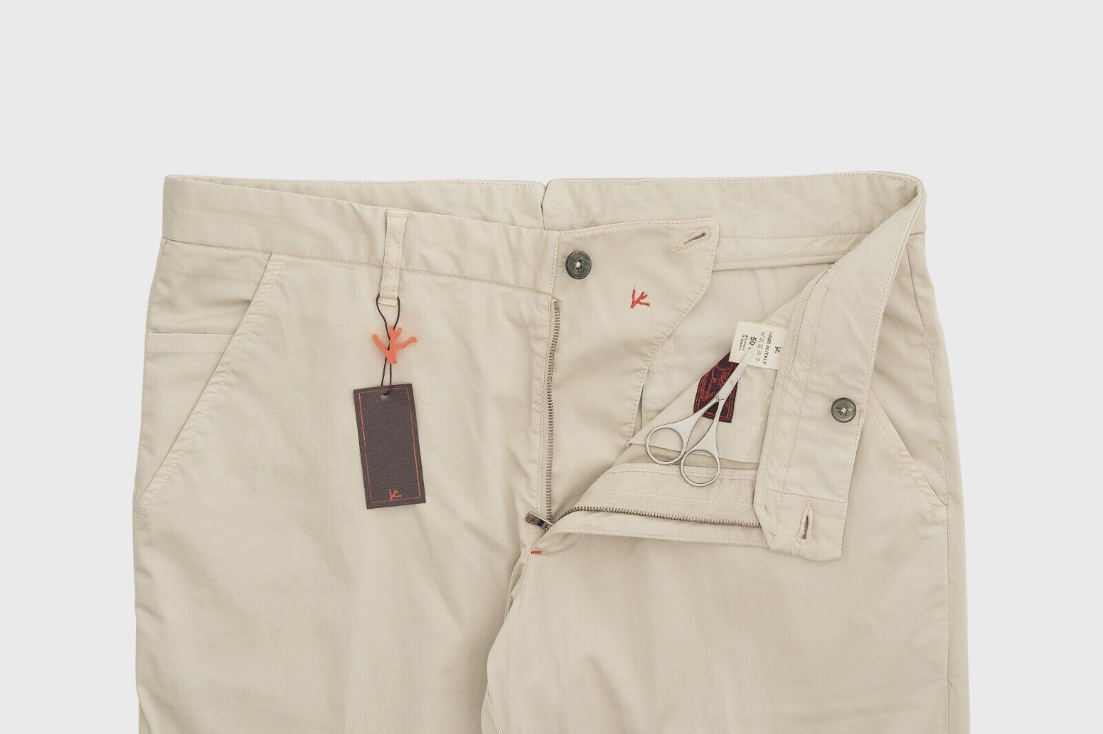 850$ ISAIA NAPOLI "Project Comfort" Ivory Chino Trousers Sport Pant Cotton