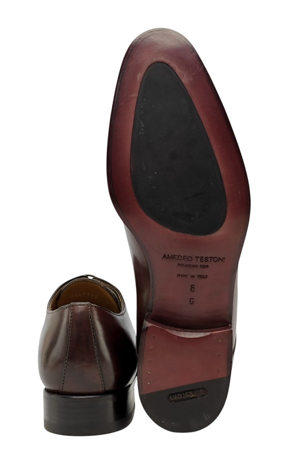 1350$ TESTONI "Positano" Derby Shoes Antique Calf Brown 8 UK / 9 US / 42 IT