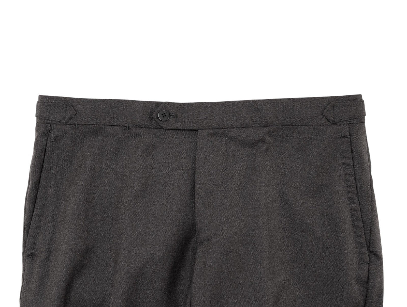 1550$ ISAIA Tapered Dress Pant Fine Wool Dark Gray 34 US / 50 EU R