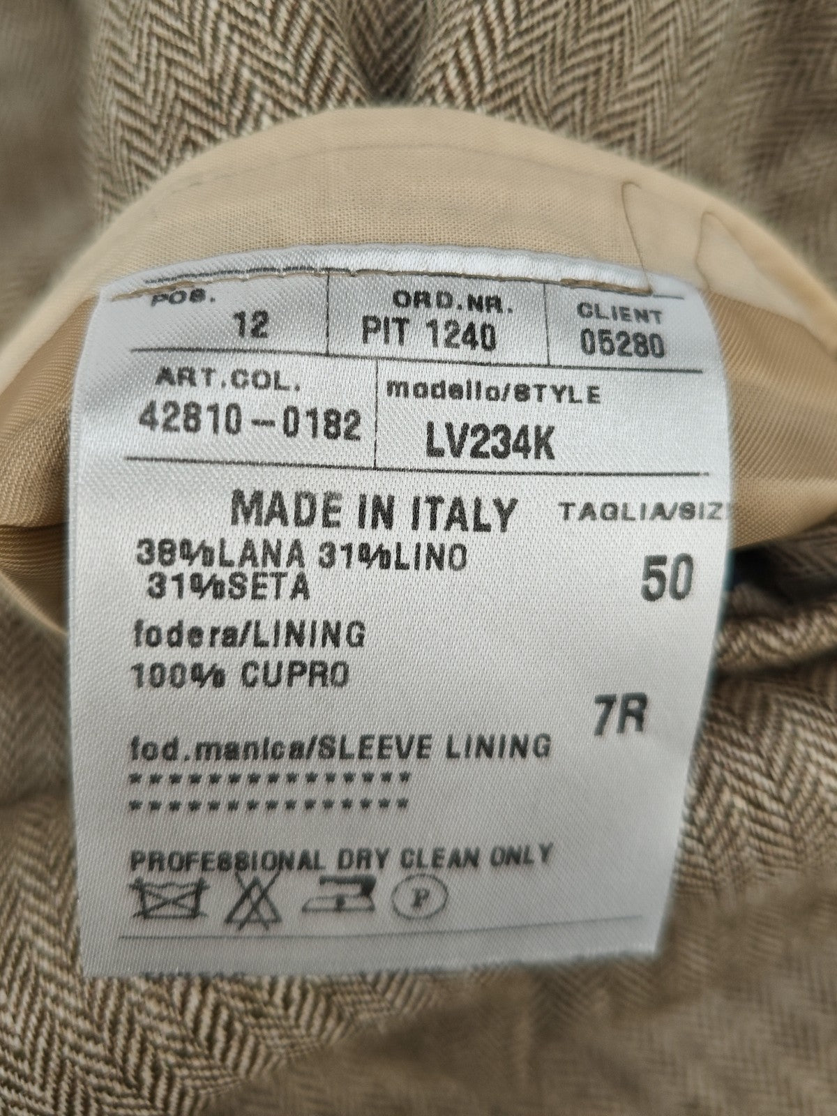 1450$ RAFFAELE CARUSO E.Thomas Herringbone Sport Coat Wool Silk Linen 40US 50 IT