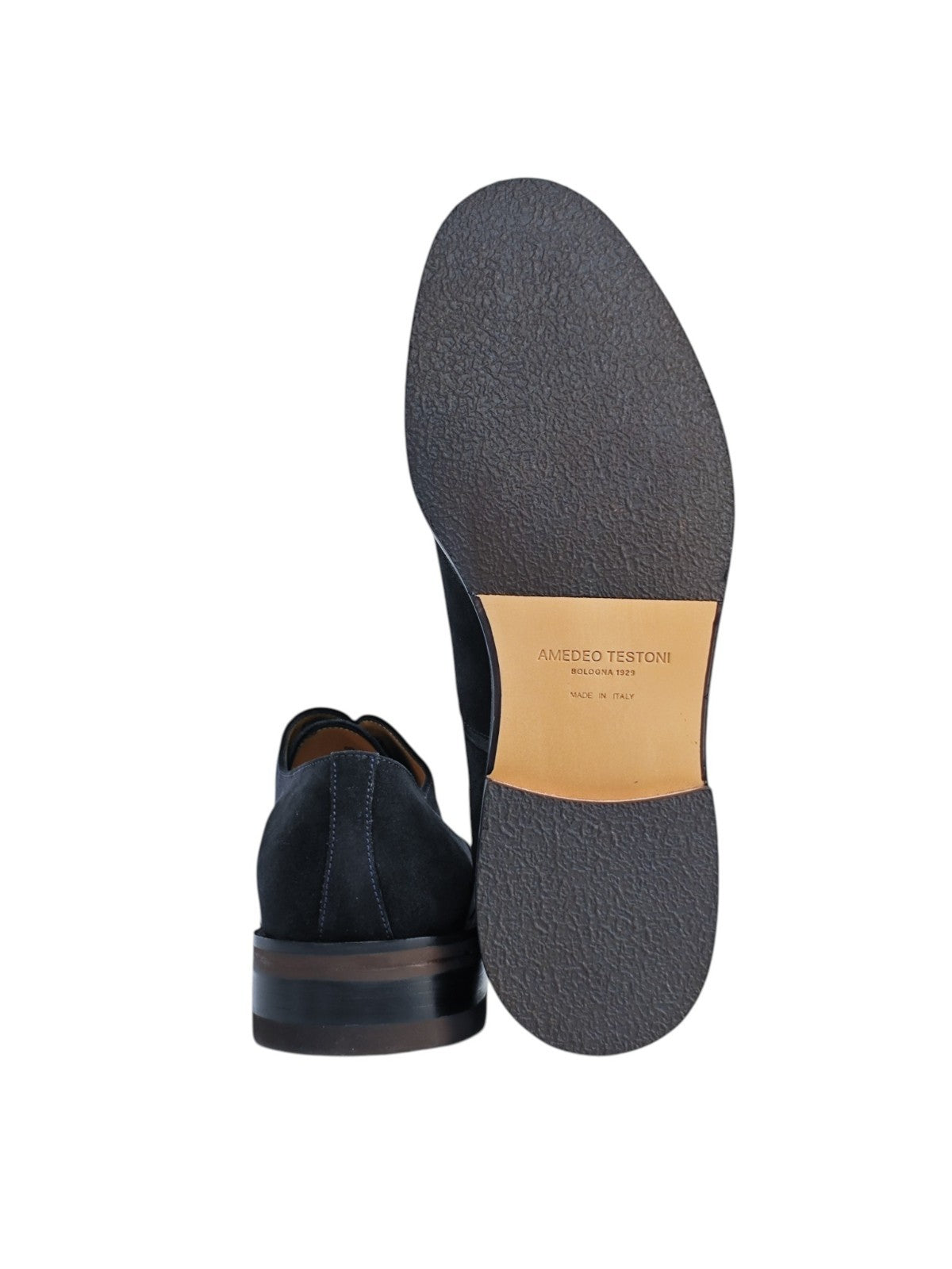 850$ TESTONI Bologna 1929 Gressoney Oxford Shoes Navy Eco Suede 8 UK 9 US 42 IT