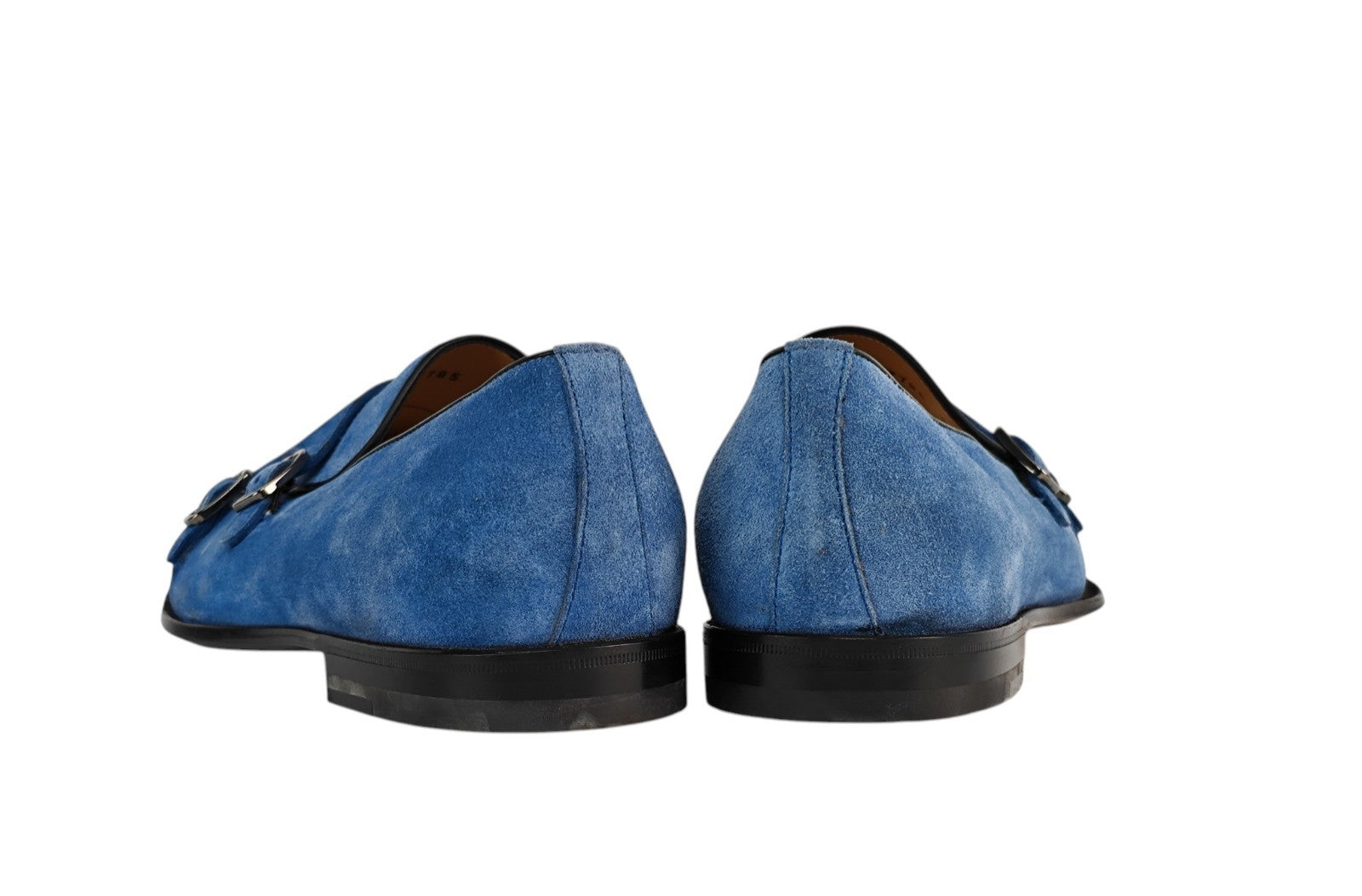 1250$ TESTONI "Portonovo" Blue Loafer Monk Shoes Suede 8 UK / 9 US / 42 IT