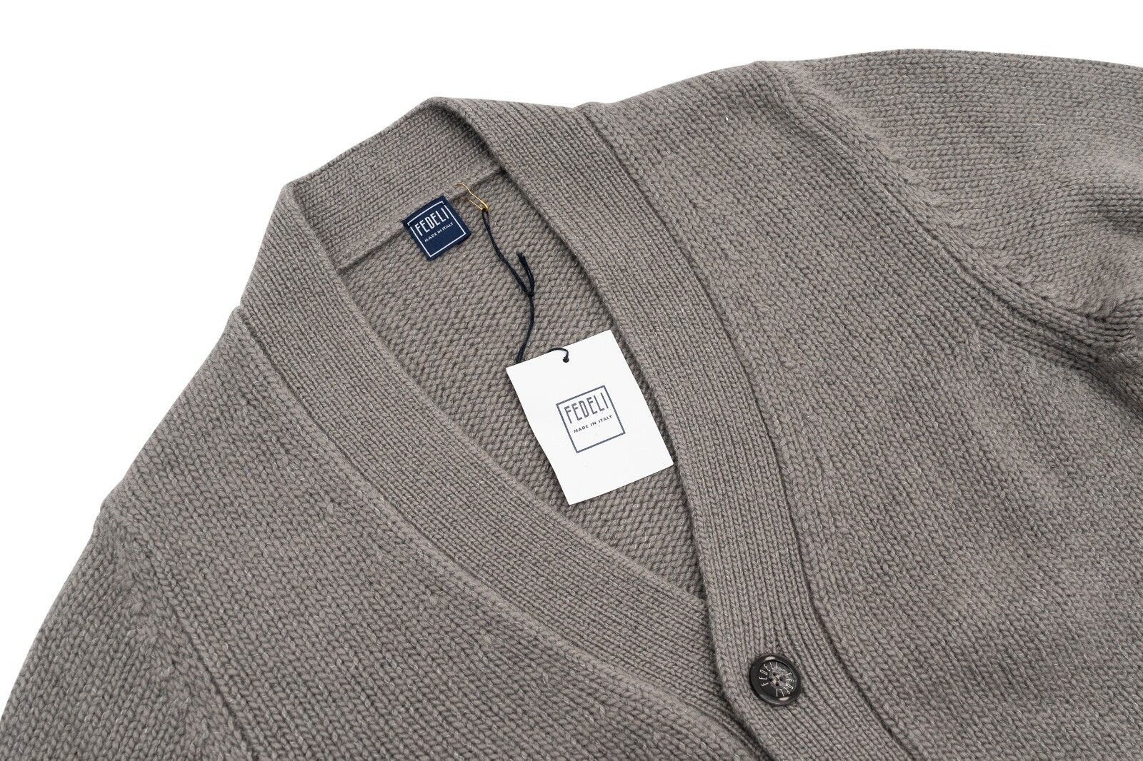 $2400 FEDELI CASHMERE "Malfilè" Gray Cardigan Jacket Cashmere 40 US / 50 EU