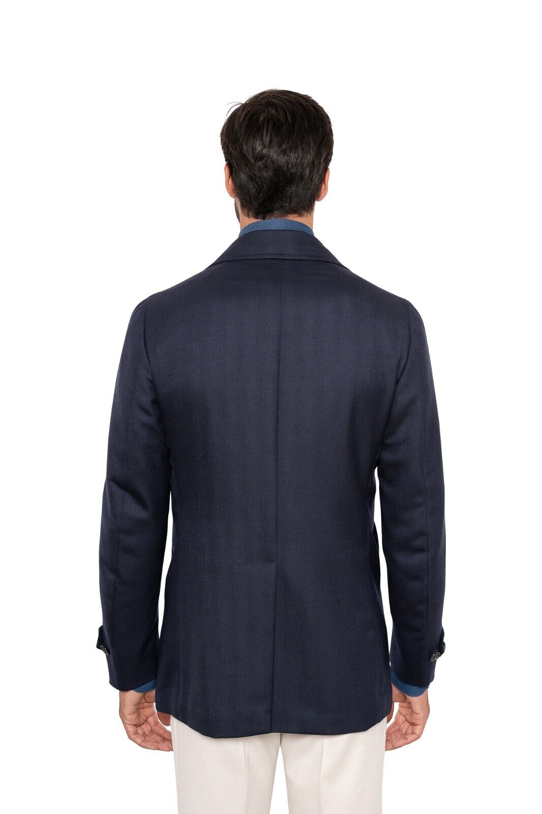 $6200 ISAIA NAPOLI Sartorial Peacoat Coat Blue Navy Cashmere Blend