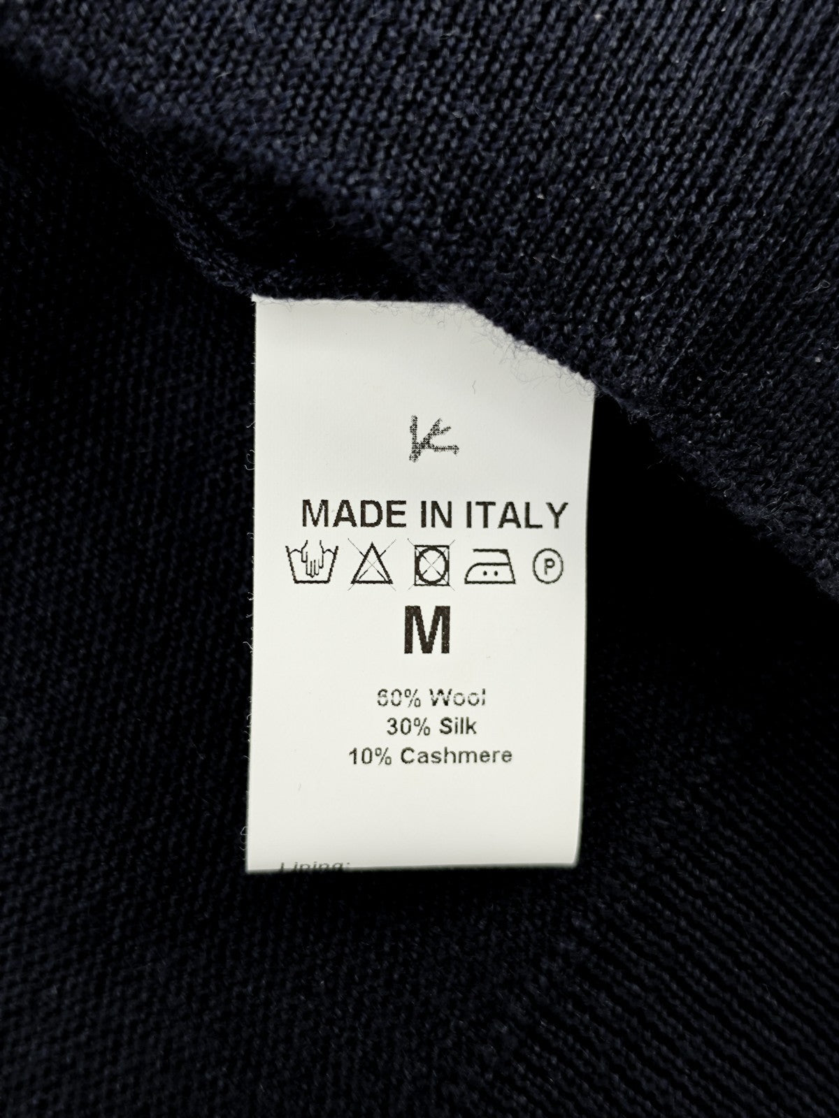 1650$ ISAIA NAPOLI Blue Navy Polo Zip Sweater Wool Silk Cashmere Size M