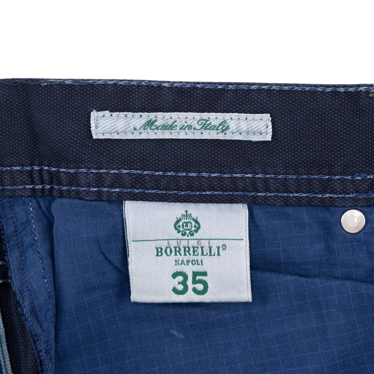 415$ LUIGI BORRELLI NAPOLI Blue Navy Denim Jeans Pant Cotton 35 US / 51 EU