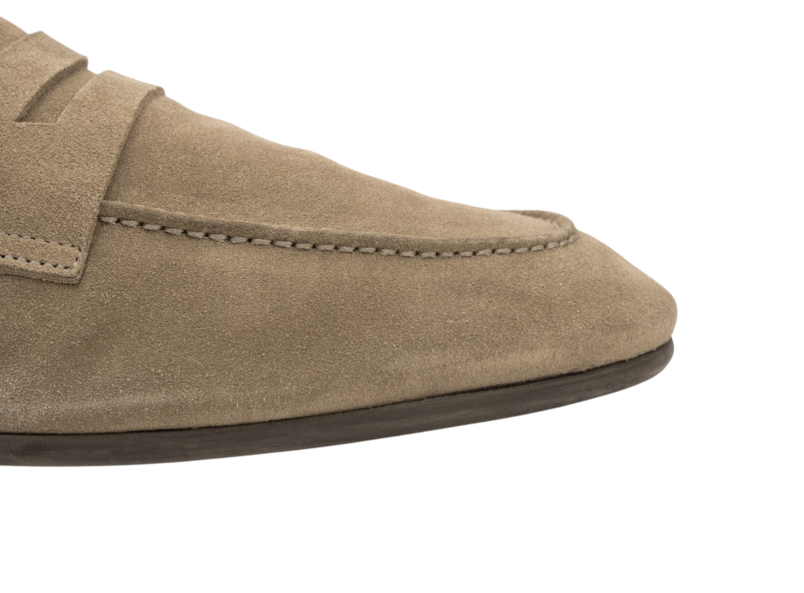 ISAIA NAPOLI Taupe Suede Penny Loafer Leather Sole 9 UK / 10 US / 43 IT