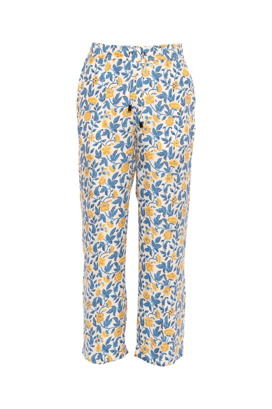 1390$ ISAIA NAPOLI Drawstring Trousers Sport Pant Floral 100% Silk 32 US / 48 EU