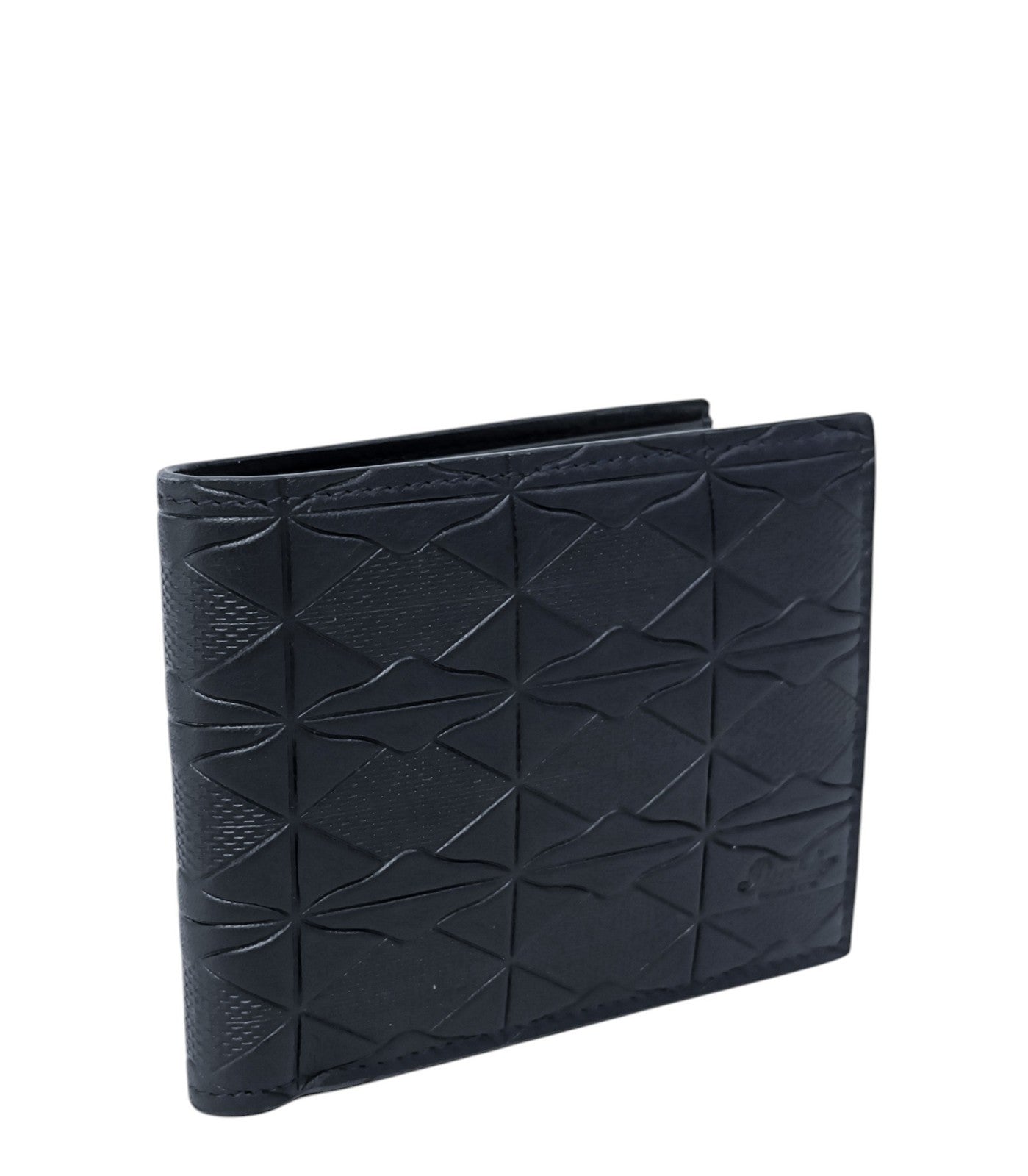 350$ PINEIDER FIRENZE 1774 Embossed Leather Bifold Wallet Blue Navy