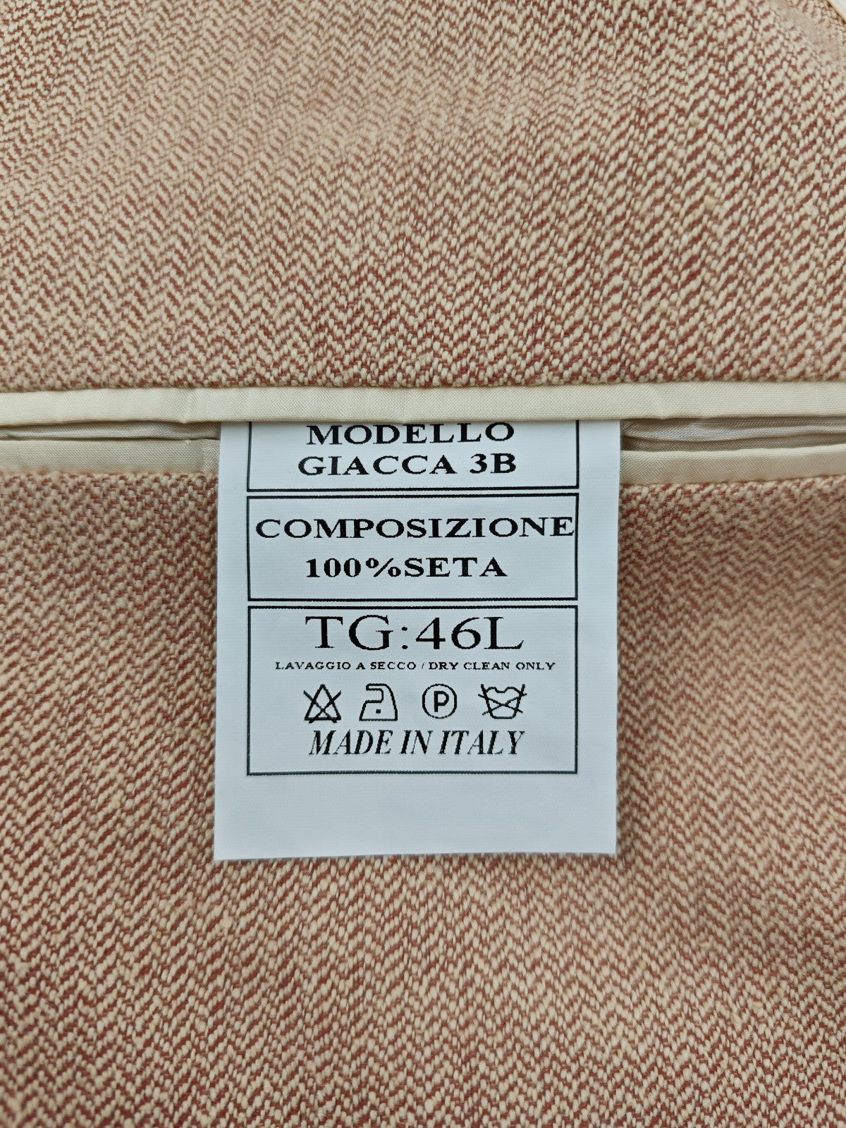 $1490 RUBINACCI NAPOLI Beige Pink Unlined Jacket Sport Coat 100% Raw Silk